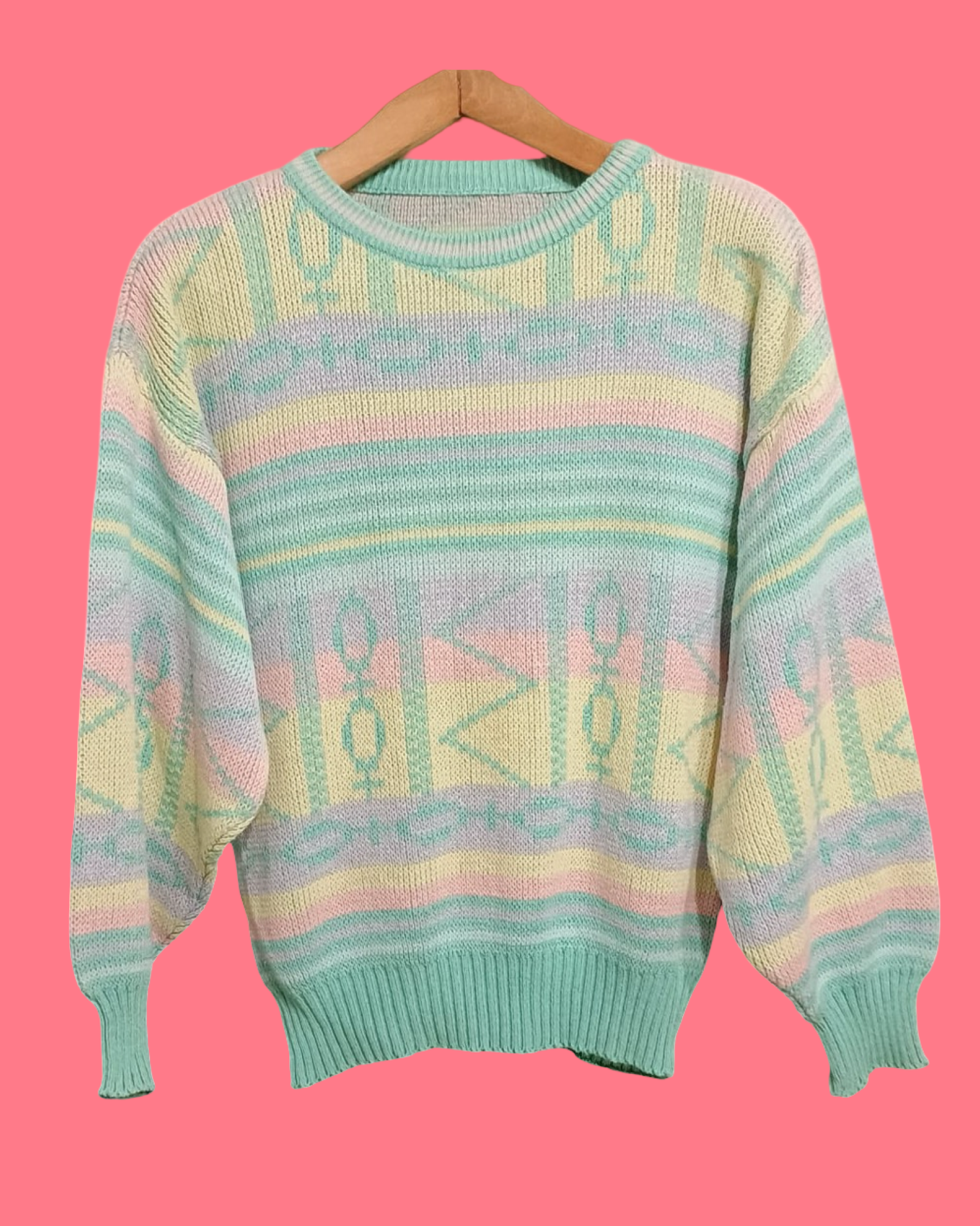 Vintage Multicolor Fantasy 90's Sweater Woman Size M
