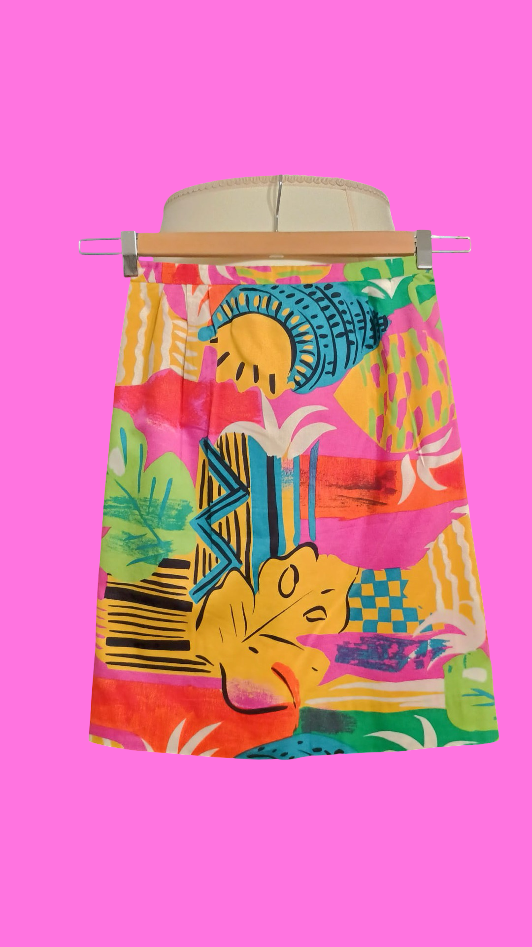 Vintage Multicolor Fantasy 90's Shirt Woman Skirt M