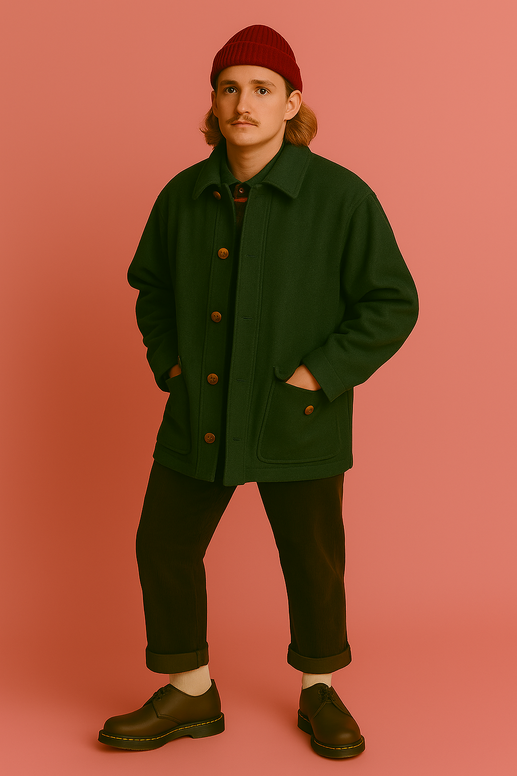 Vintage Green 90's Wool Jacket Unisex Size XL
