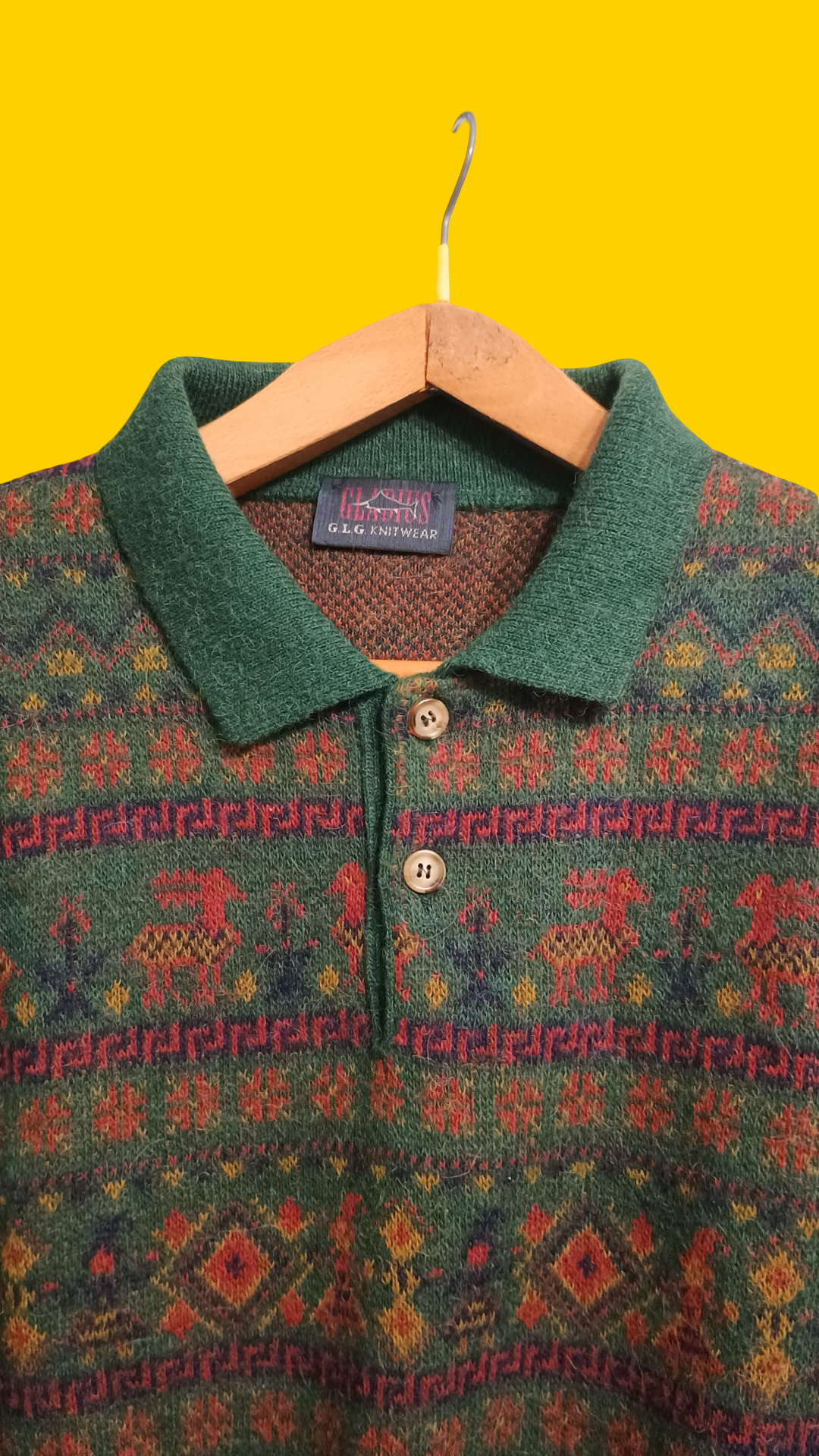 Maglione Vintage Multicolor A Fantasia Anni 90 Unisex Size XL