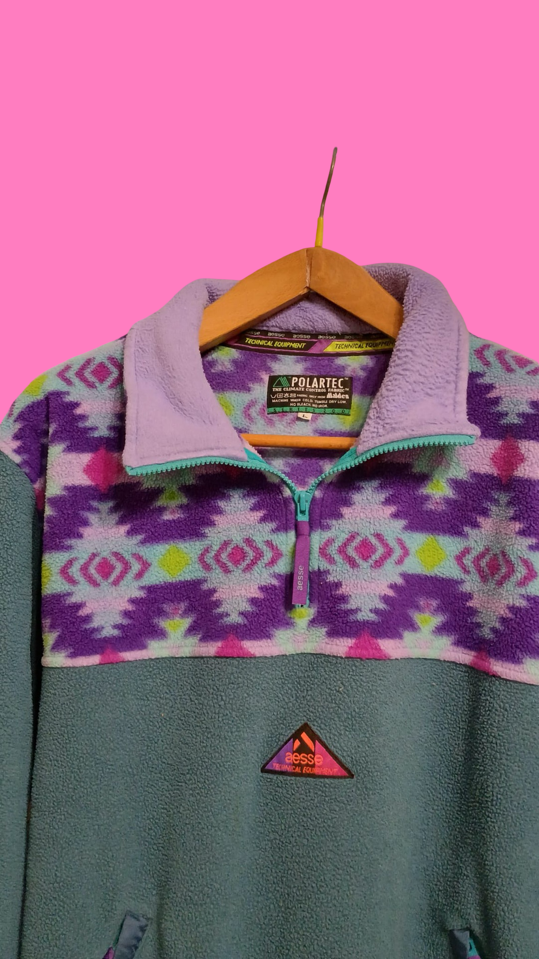 Vintage Multicolor Fantasy 90's Aesse Fleece Unisex Size L