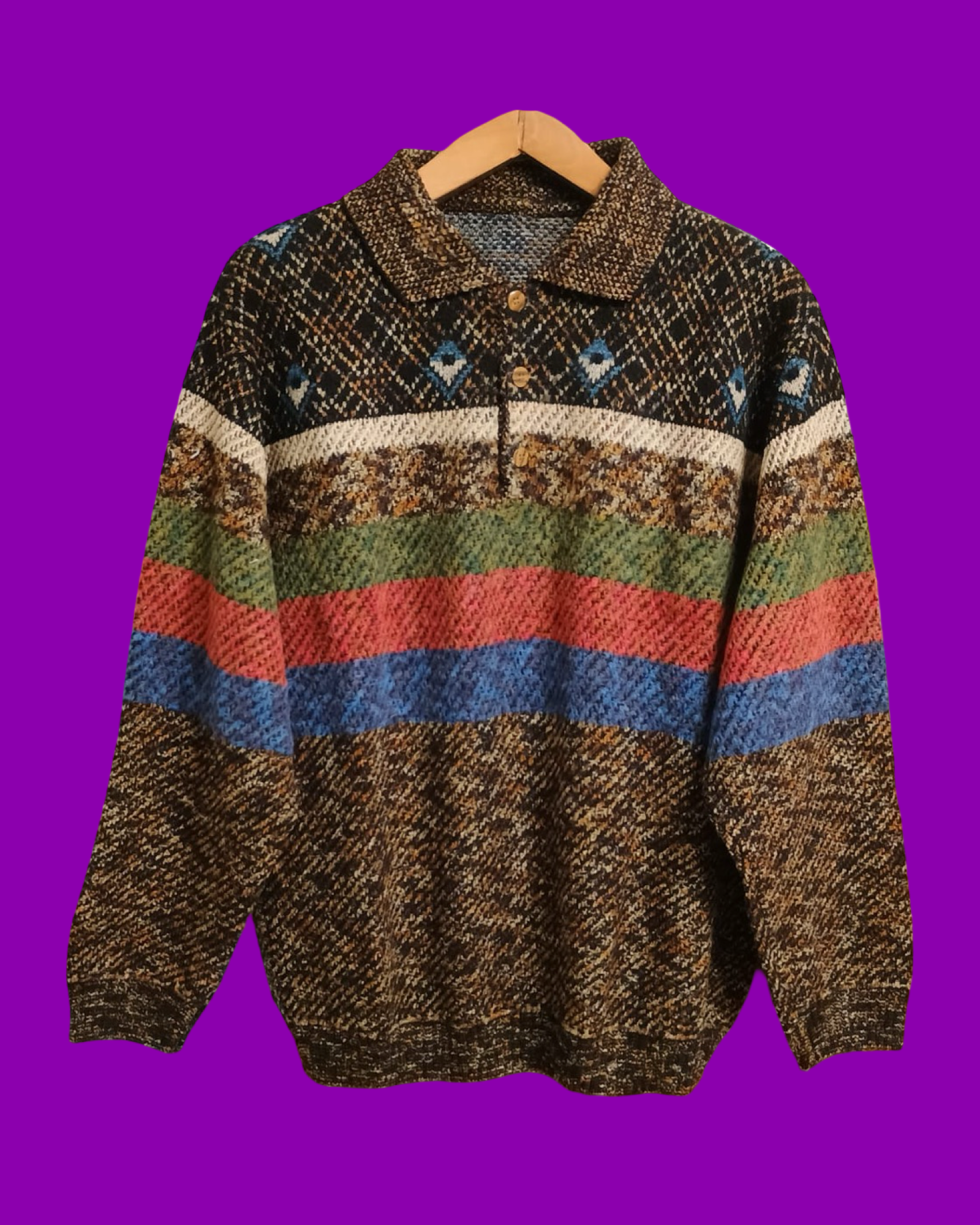 Vintage Multicolor Fantasy 90's Sweater Unisex Size M
