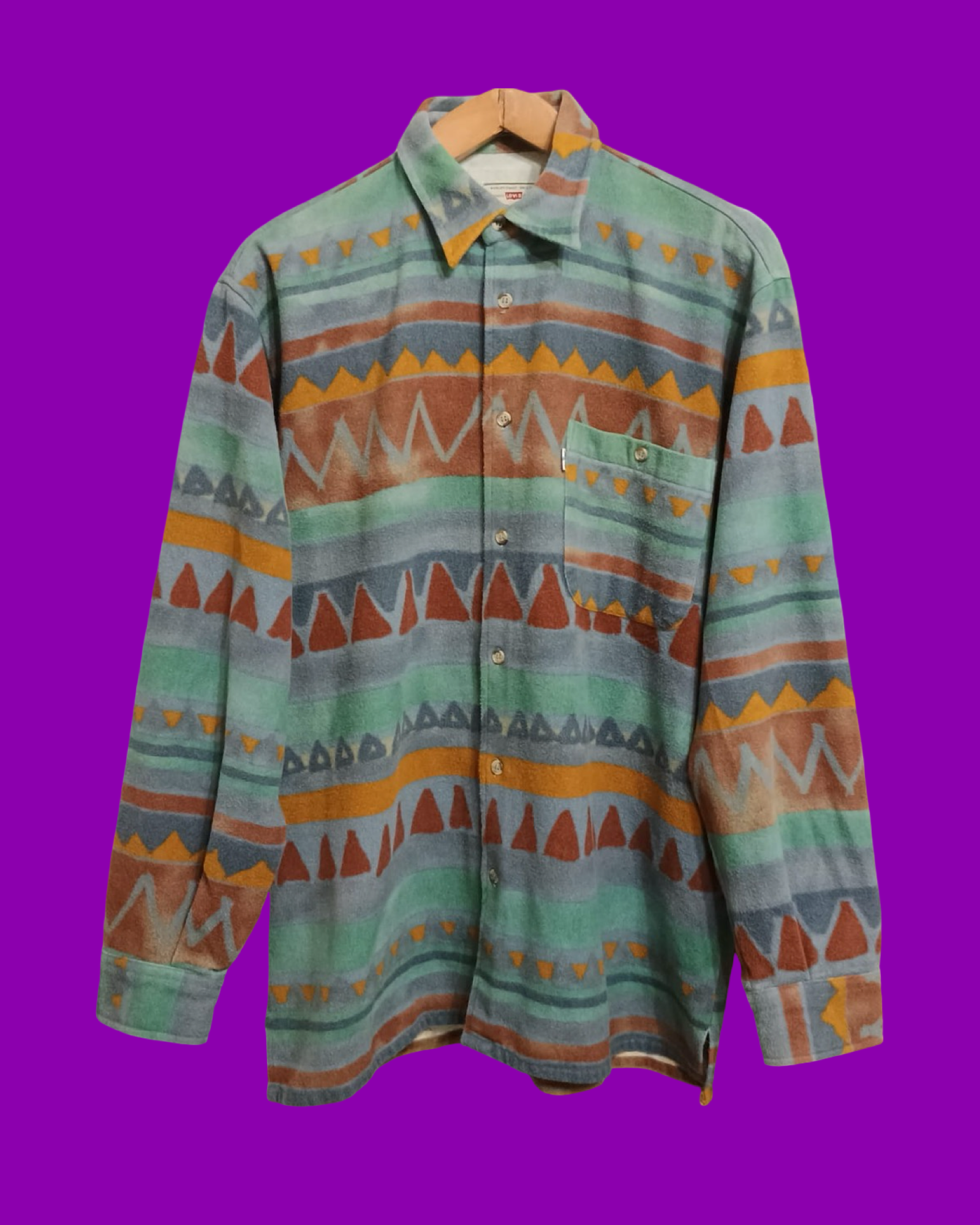 Vintage Multicolor Fantasy 90's Levi's Pile Shirt Unisex Size L