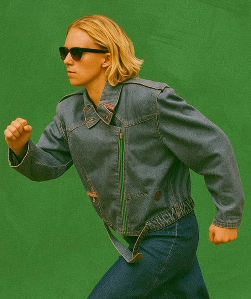 Jeans Jacket Vintage Multicolor A Fantasia Anni 90 Woman Size M