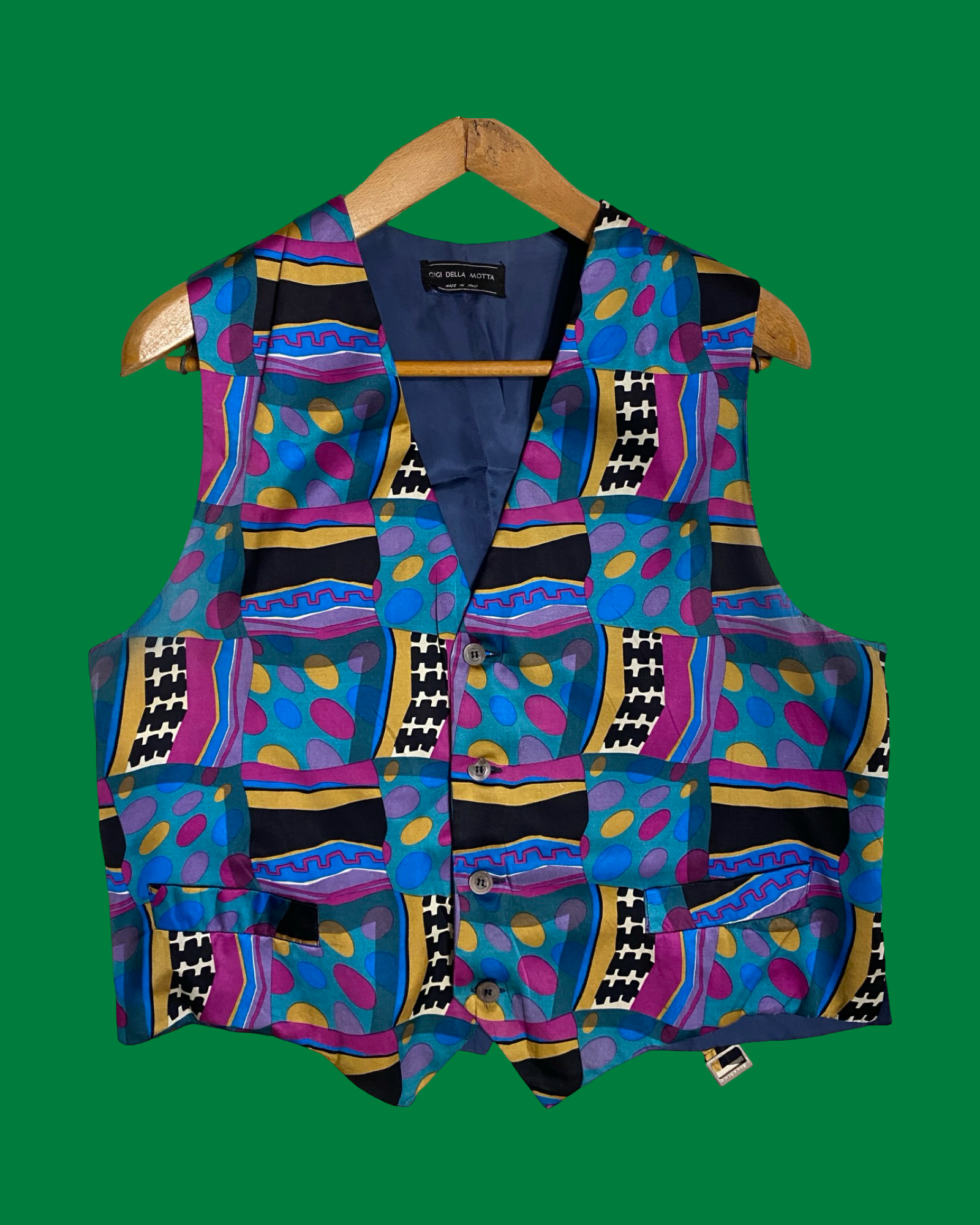 Vintage Multicolor Fantasy 90's Gilet Unisex Size M