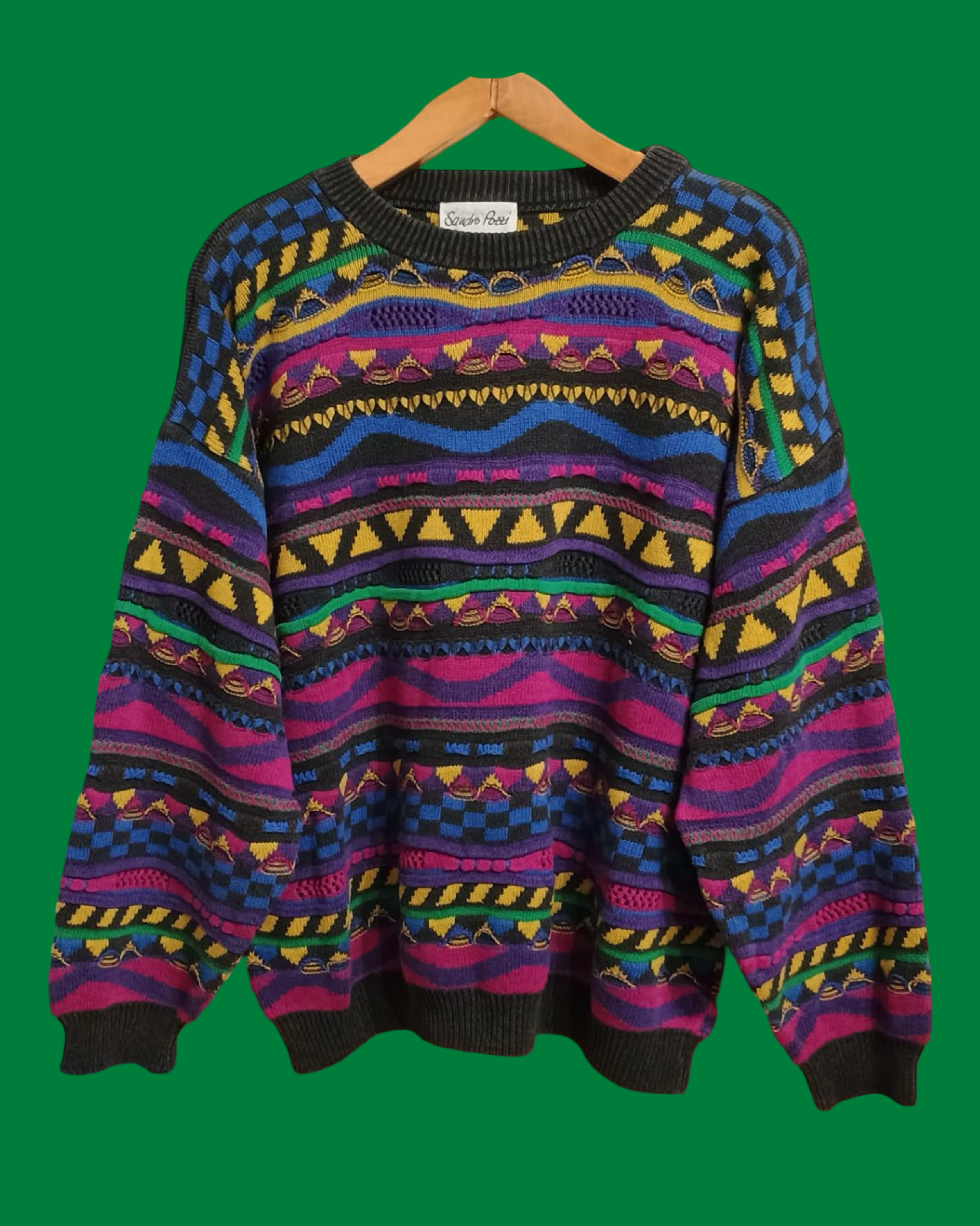 Vintage Multicolor Fantasy 90's Sweater Unisex Size L