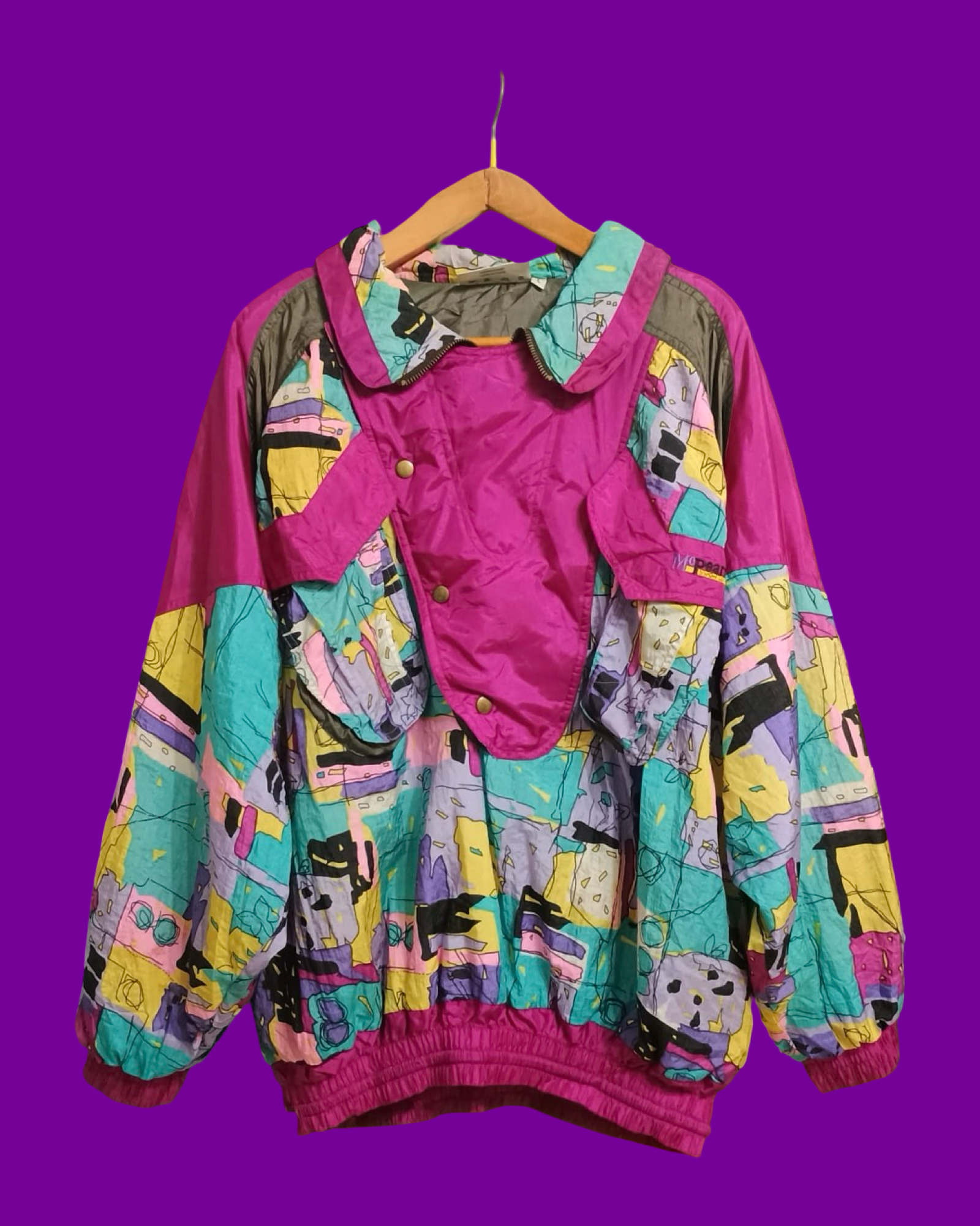 Vintage Multicolor Fantasy 90's Snow Jacket Woman Size XL