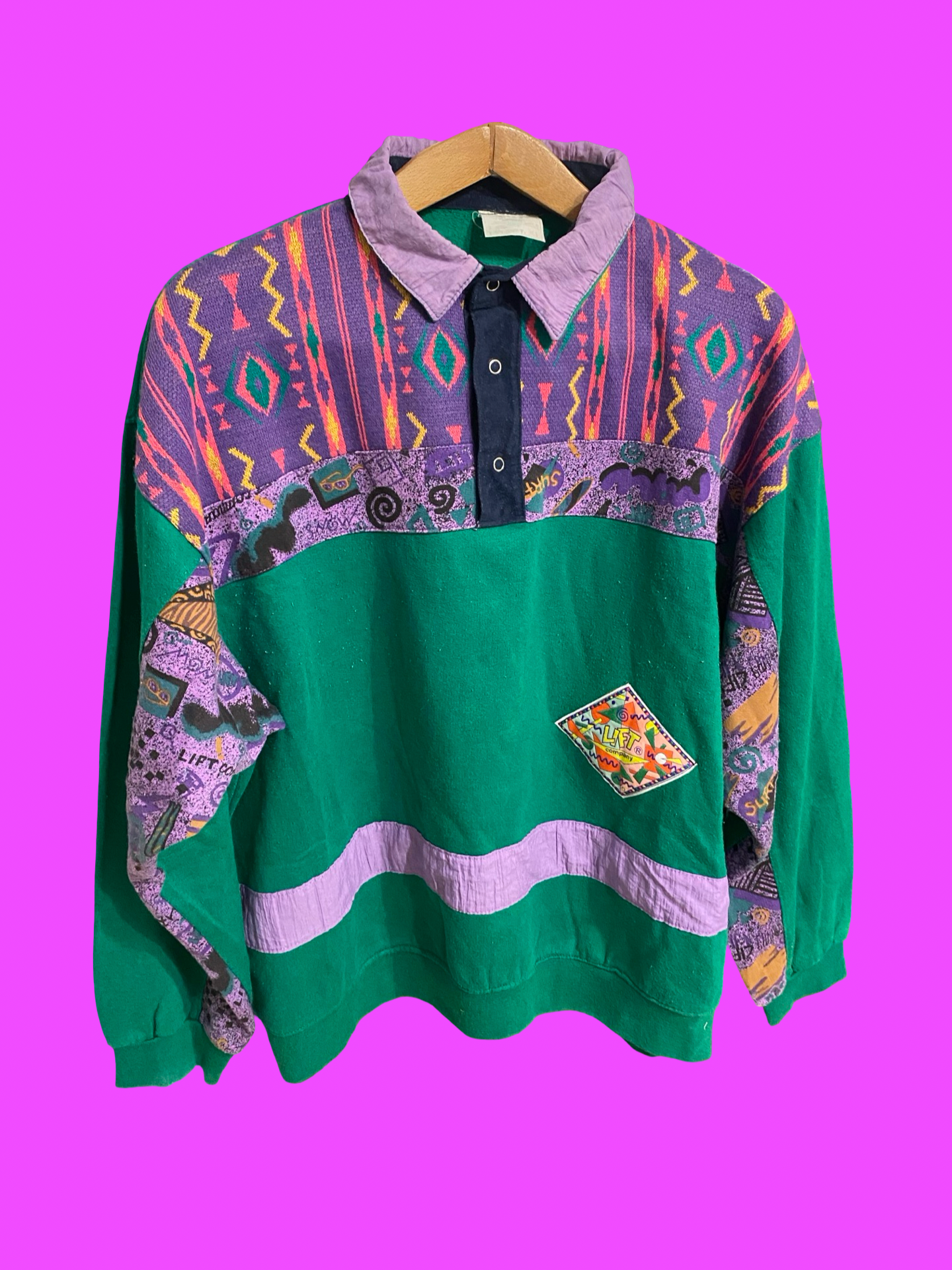 Vintage Multicolor Fantasy 90's Fleece Unisex Size M