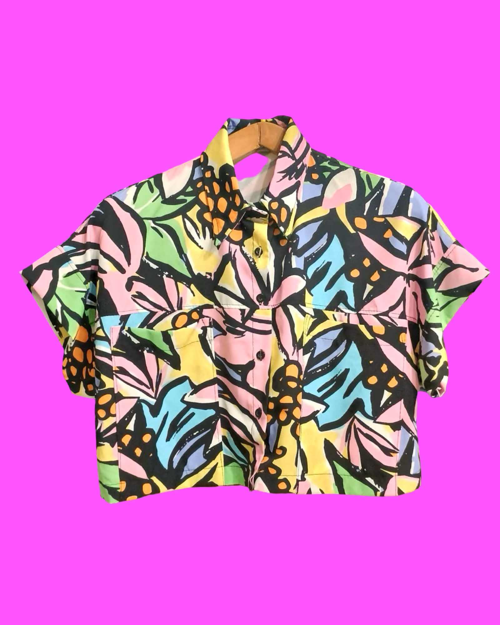 Vintage Style Multicolor Fantasy Shirt Woman Size S