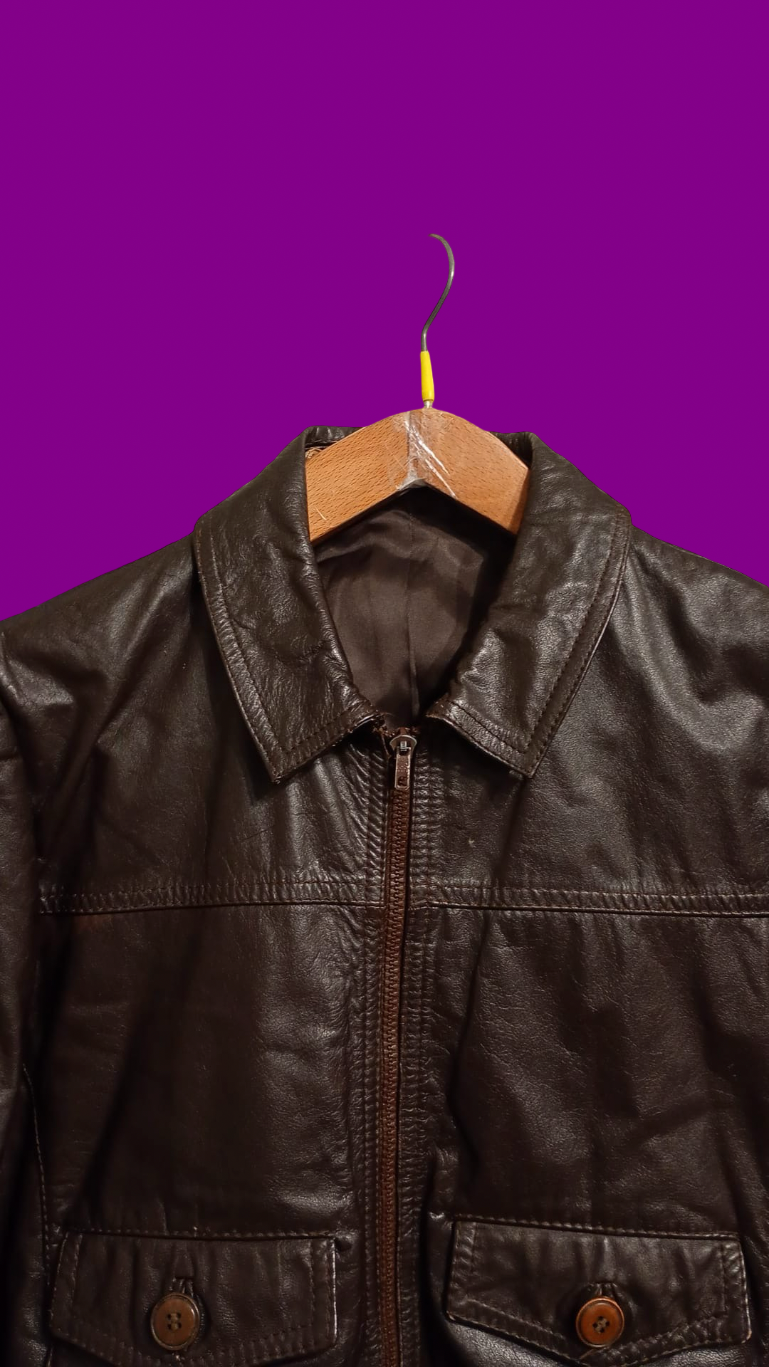 Vintage Black Fantasy 90's Spring Leather Jacket Woman Size M