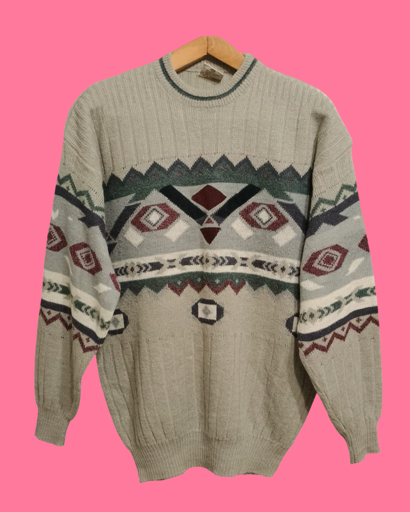 Vintage Multicolor Fantasy 90's Sweater Unisex Size L