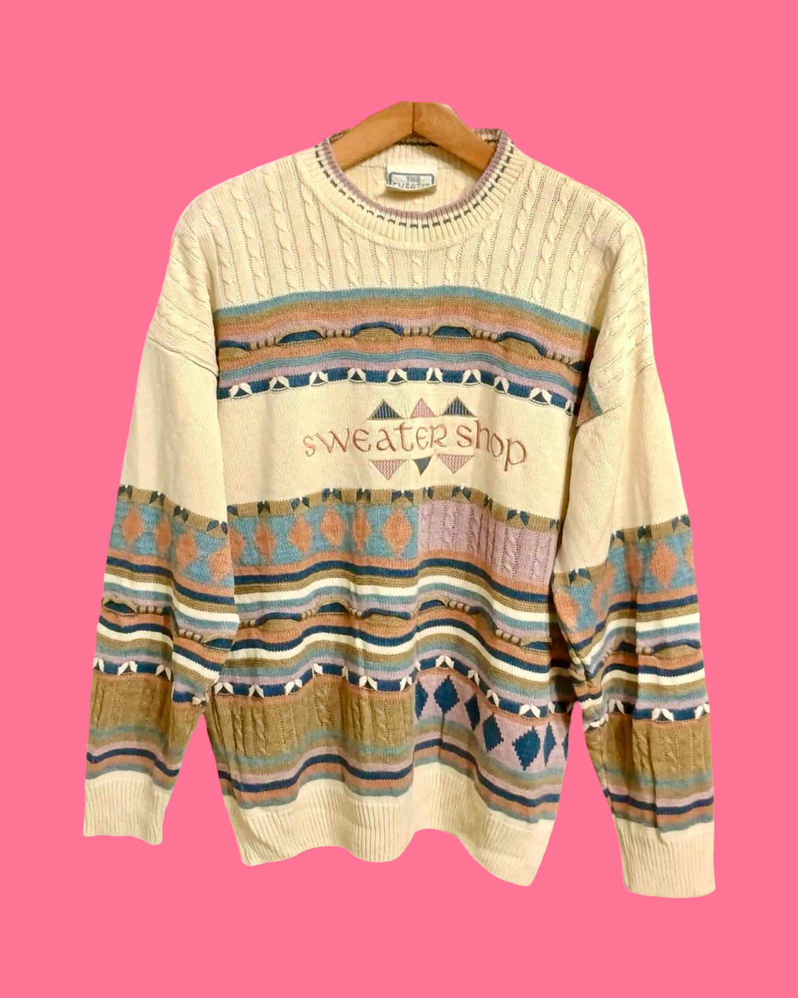 Vintage Multicolor Fantasy 90's Sweater Unisex Size L