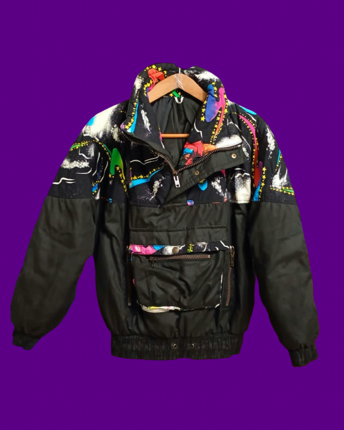 Vintage Multicolor Fantasy 90's Rare Snow Jacket Jacket Unisex Size M
