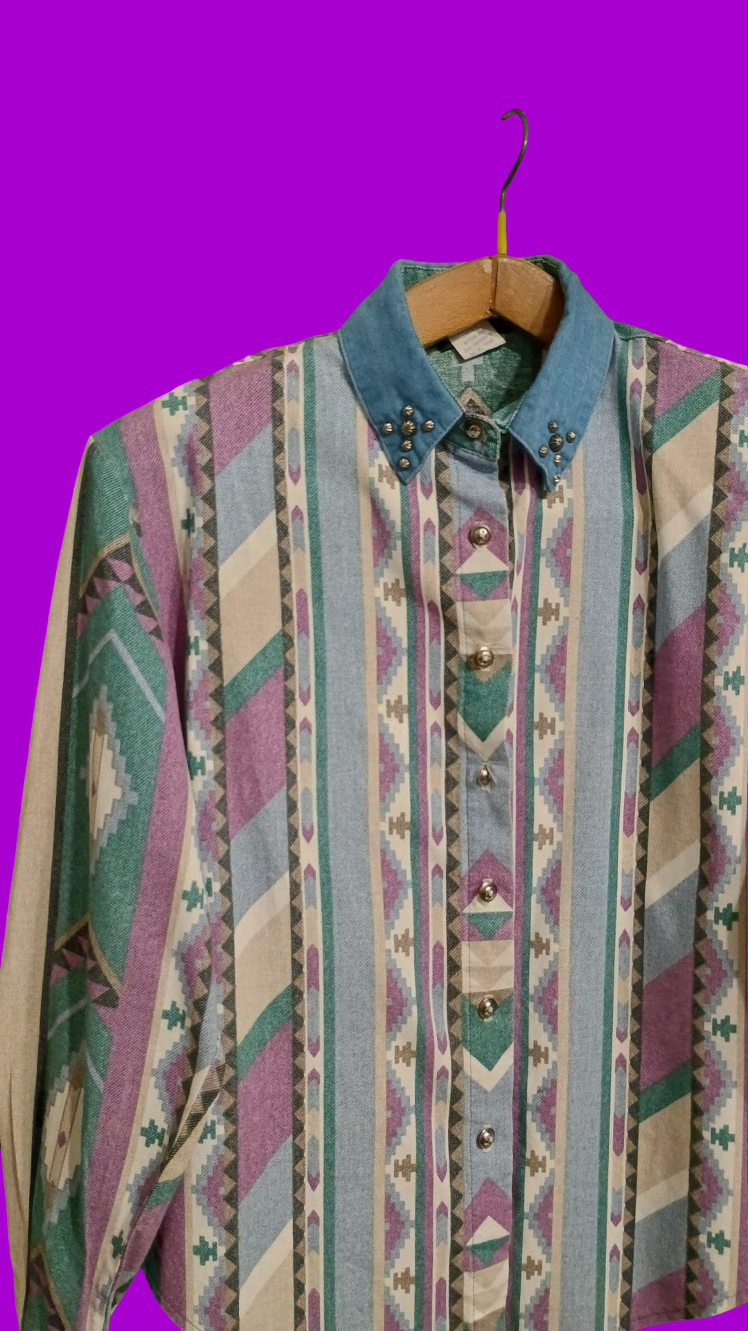 Vintage Multicolor Fantasy 90's Shirt Woman Size M