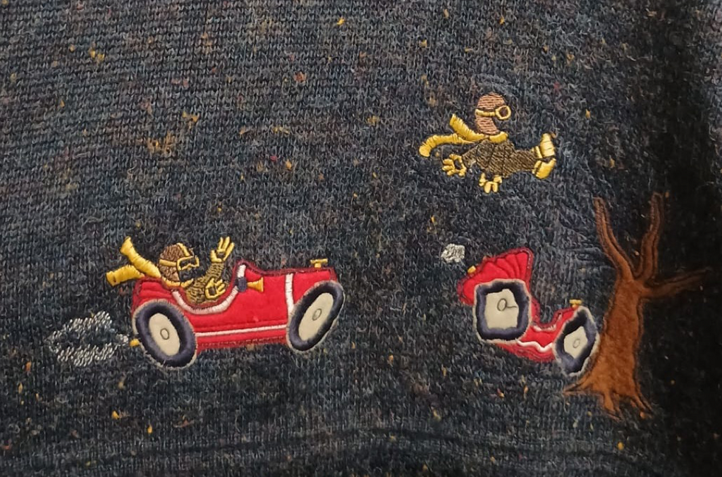 Maglione Vintage Multicolor A Fantasia Anni 90 Unisex Size XXL