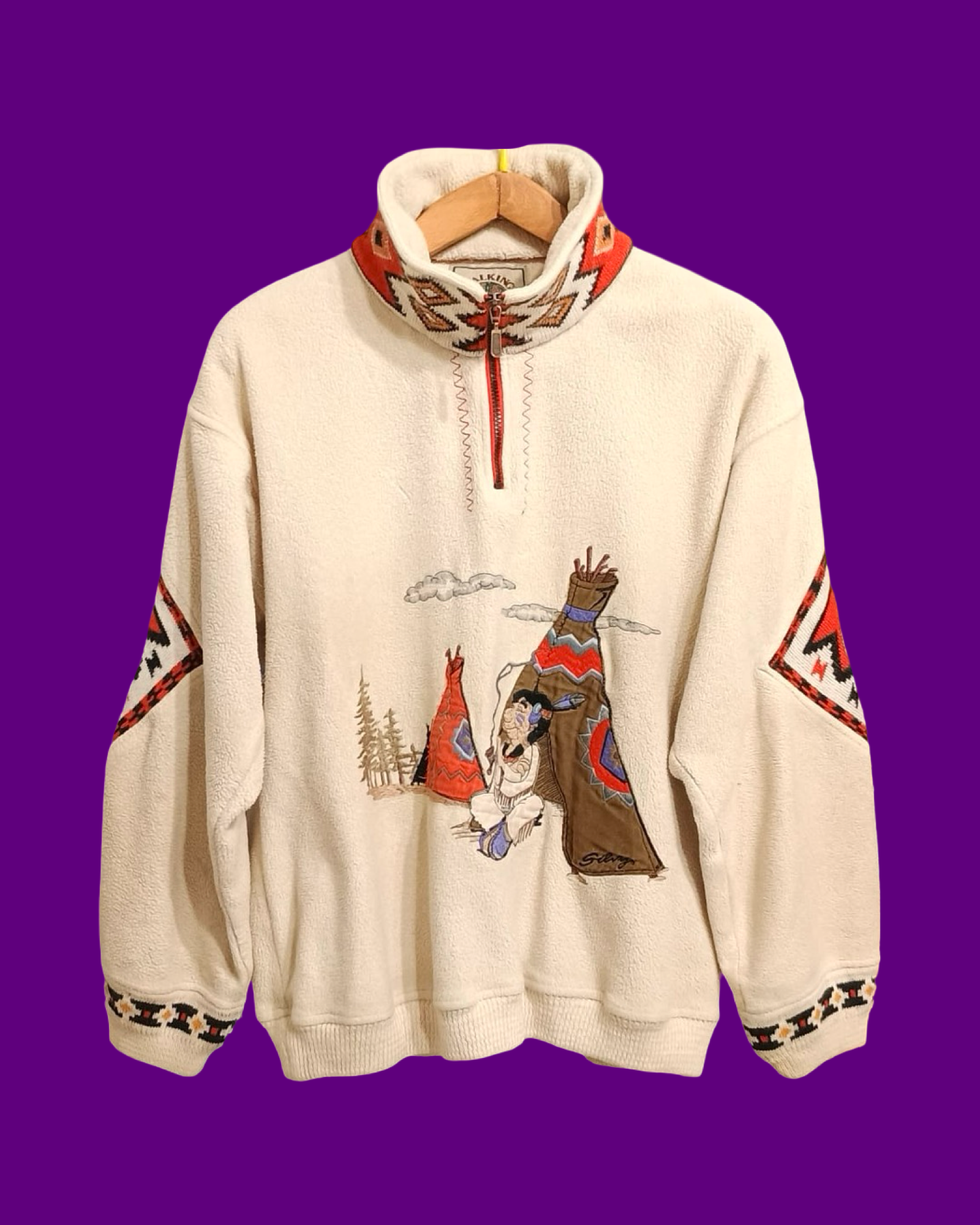 Vintage Multicolor Fantasy 90's Fleece Unisex Size L