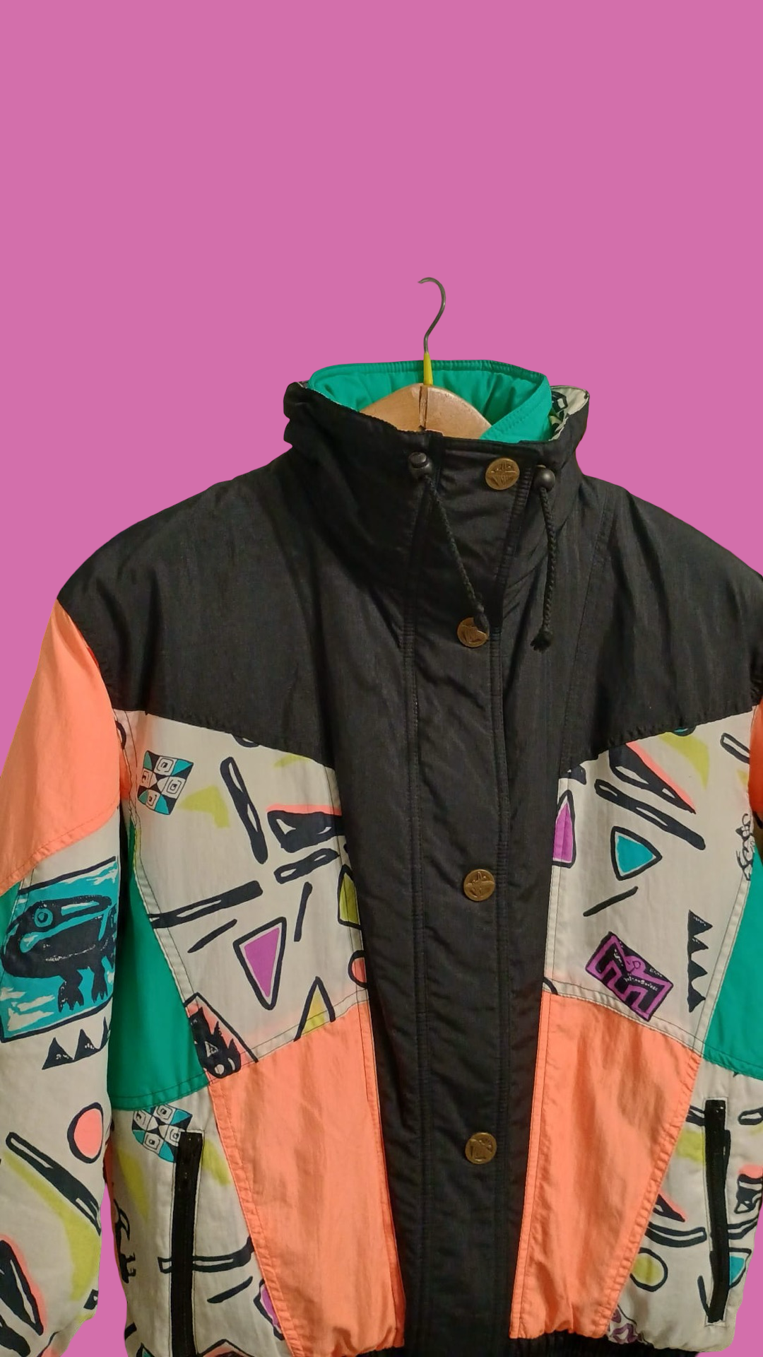 Vintage Multicolor Fantasy 90's Snow Jacket Woman Size S