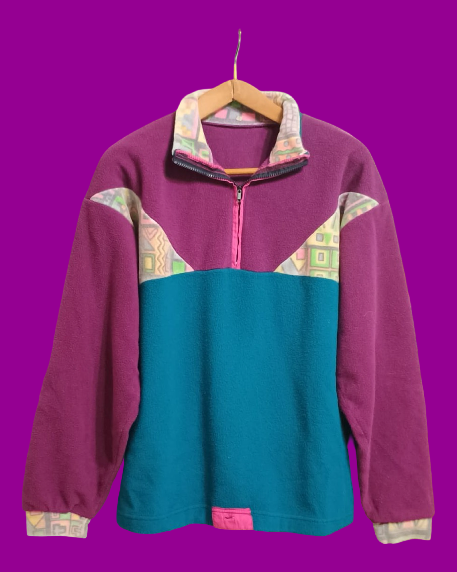 Vintage Multicolor Fantasy 90's Fleece Unisex Size L