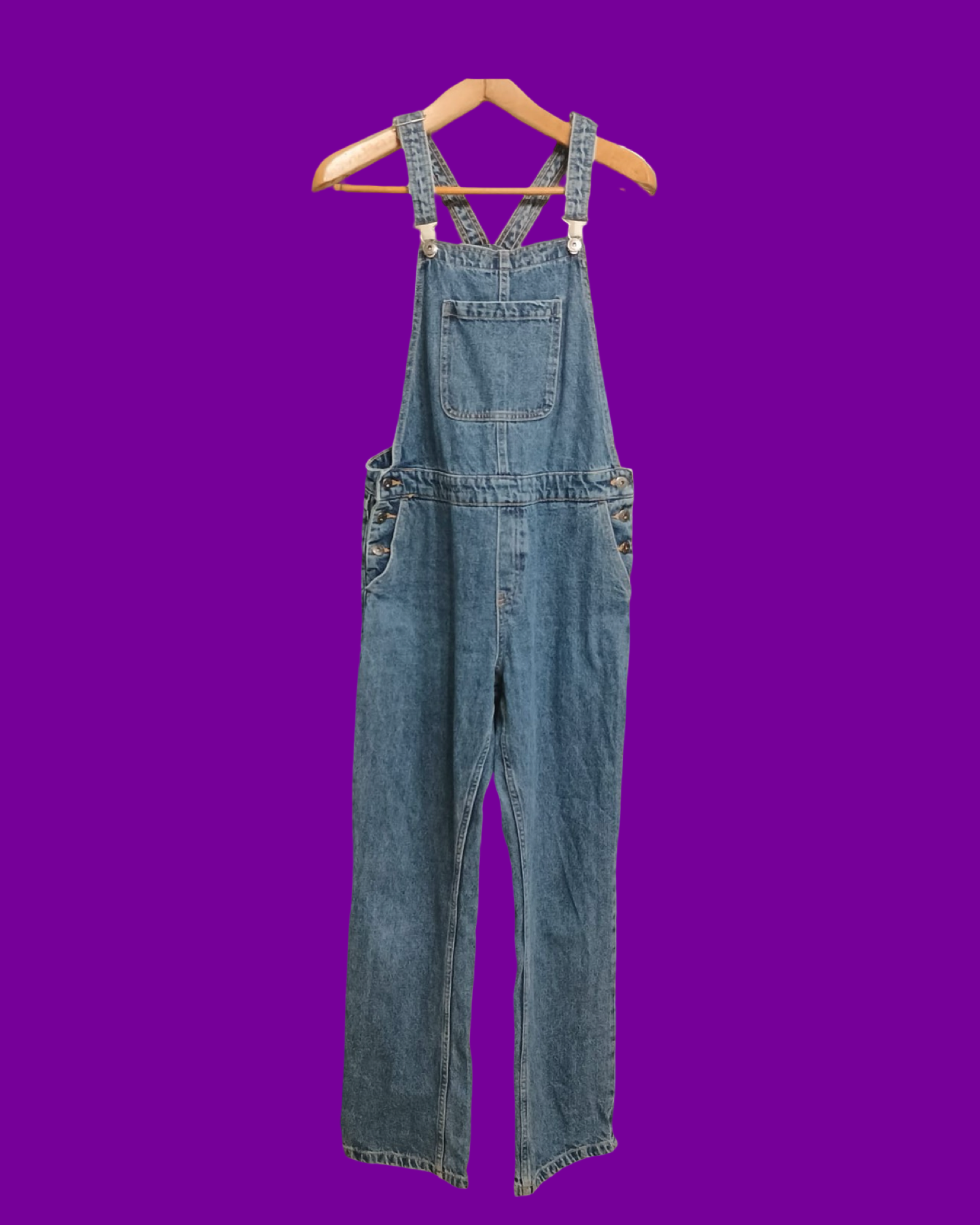 Vintage Blue 90's Jeans Salopette Woman Size M