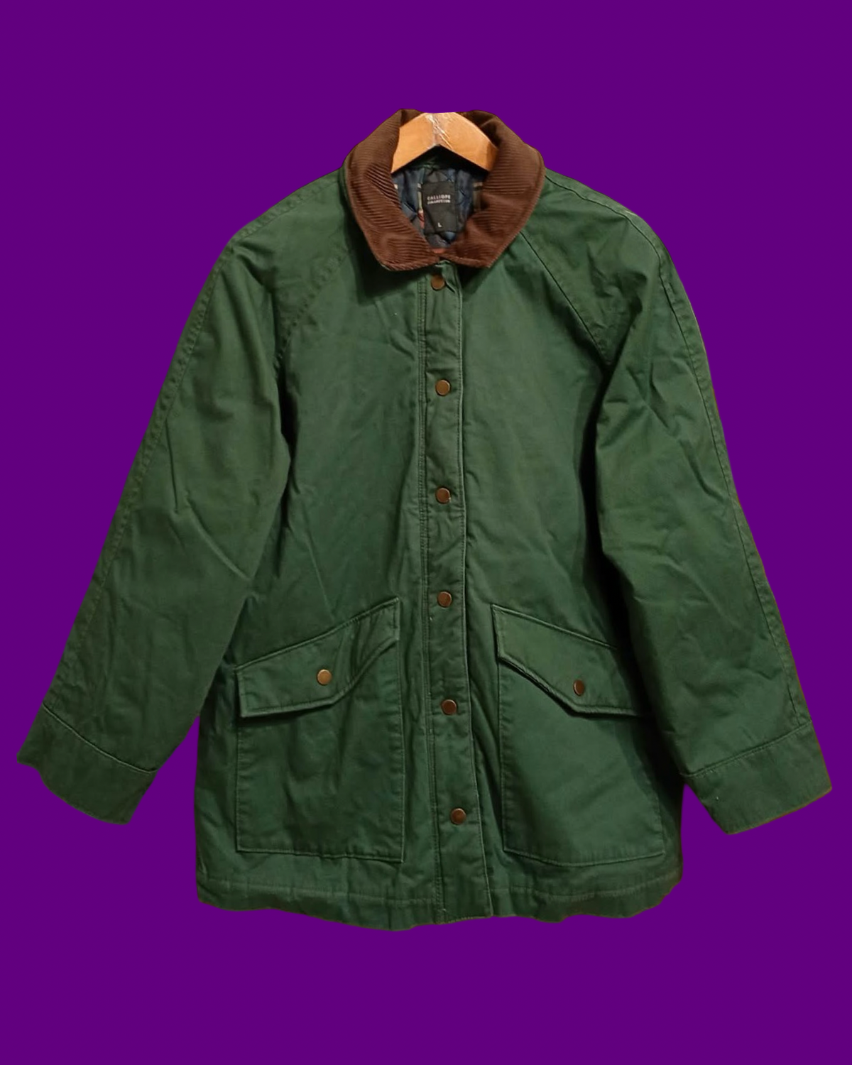 Vintage Green Brown Multi 90's Jacket Unisex Size L