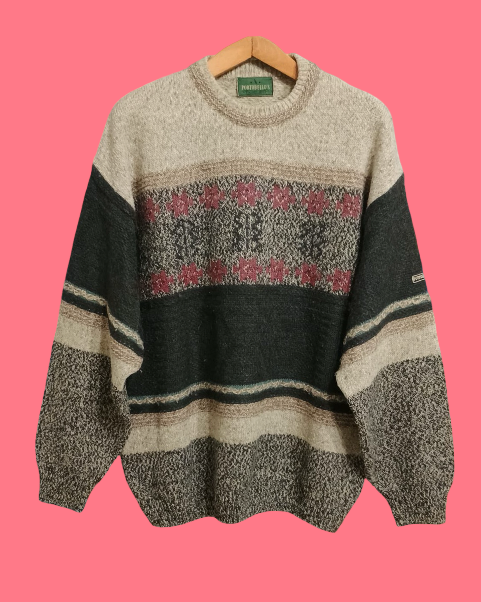 Vintage Multicolor Fantasy 90's Sweater Unisex Size L