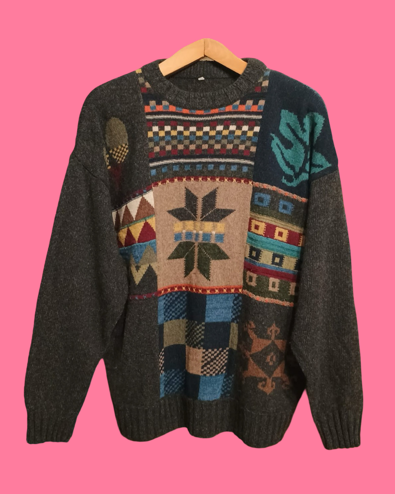 Vintage Multicolor Fantasy 90's Sweater Unisex Size L