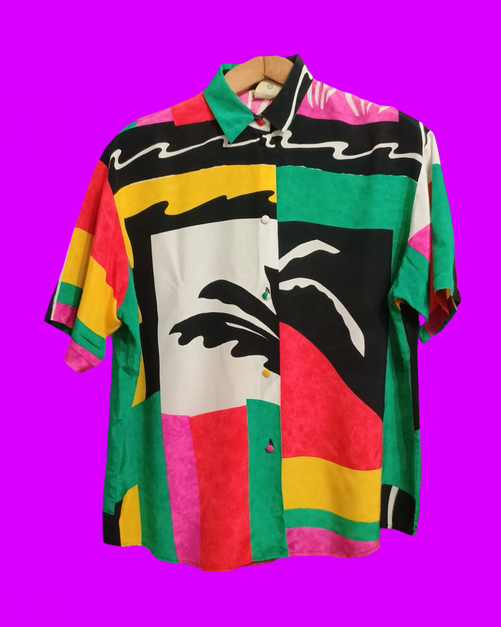 Vintage Multicolor Fantasy 90's Shirt Woman Size M