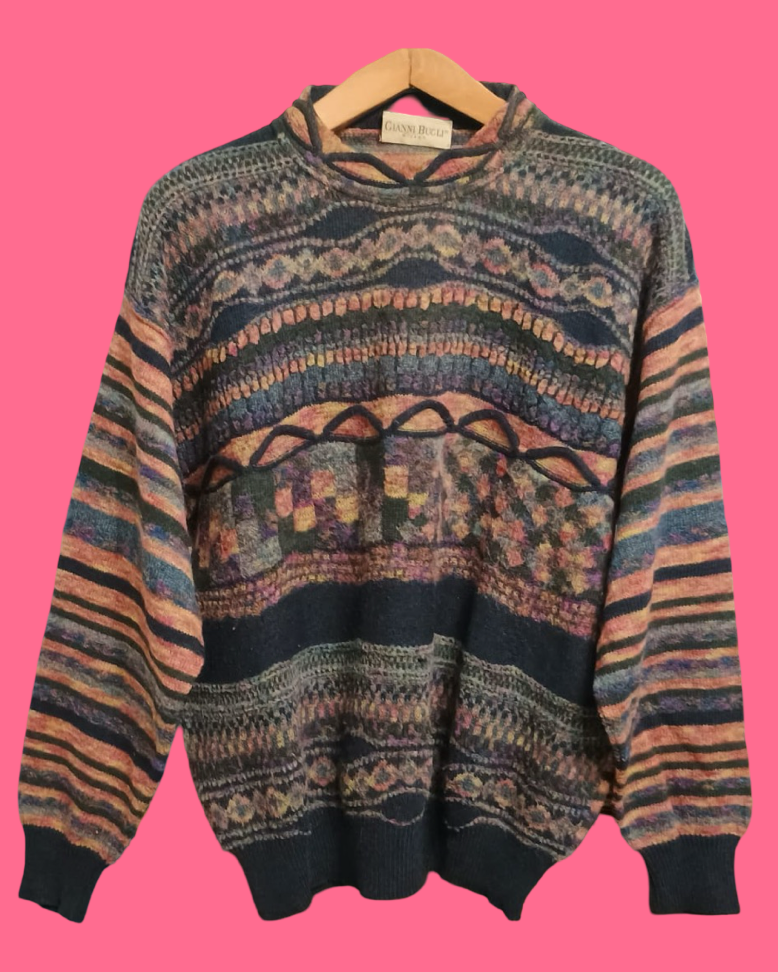 Vintage Multicolor Fantasy 90's Sweater Unisex Size M