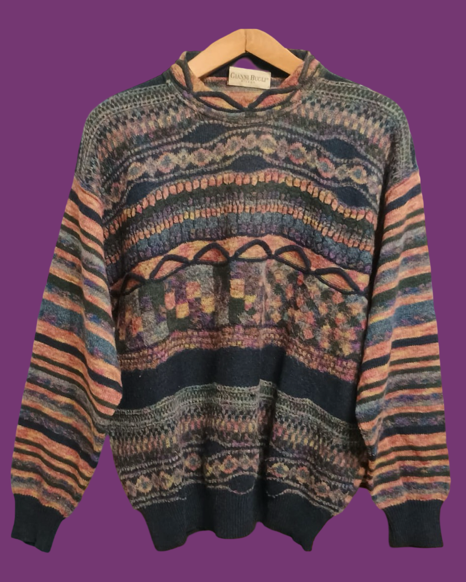 Vintage Multicolor Fantasy 90's Sweater Unisex Size M