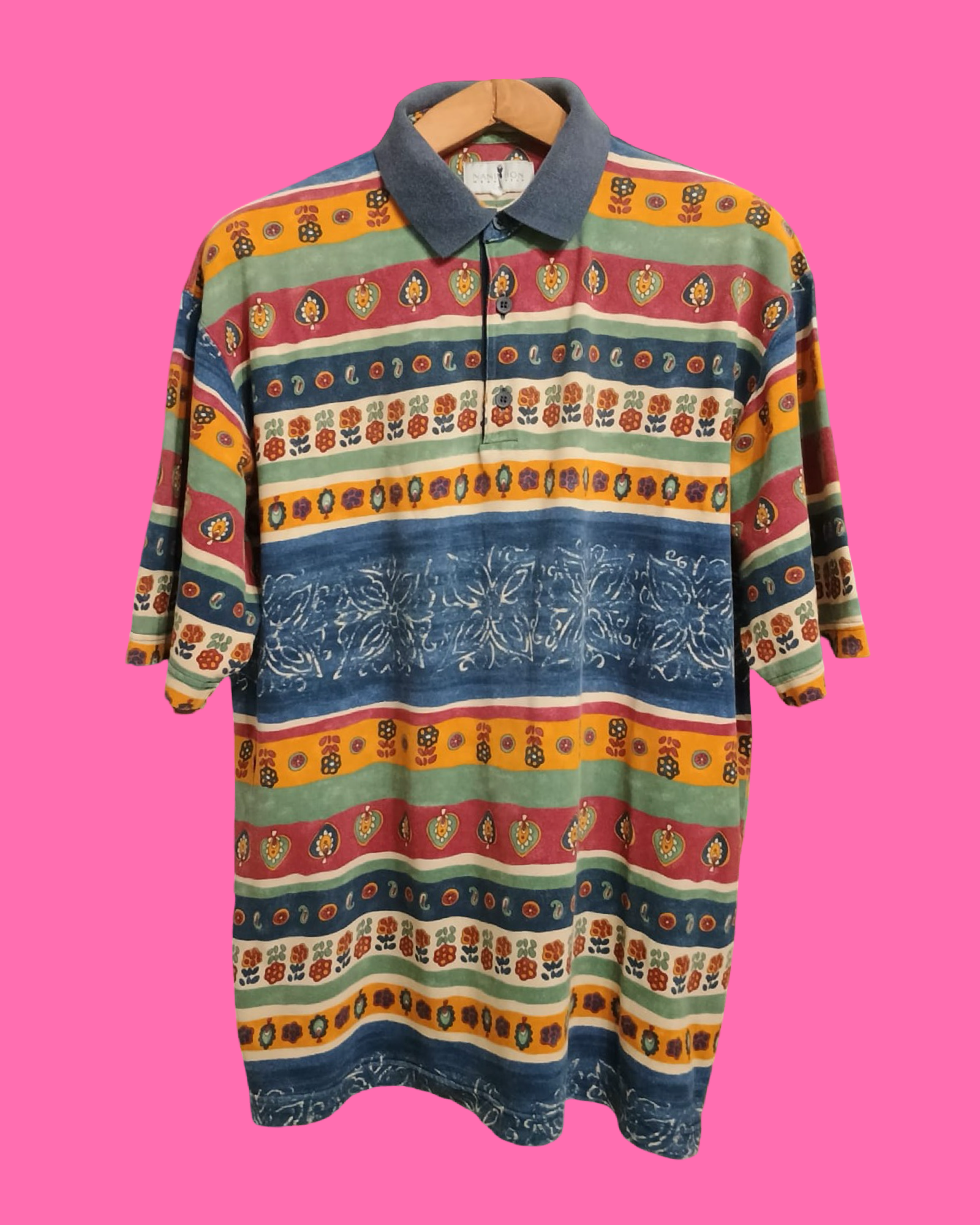 Vintage Multicolor Fantasy 90's Polo Unisex Size L