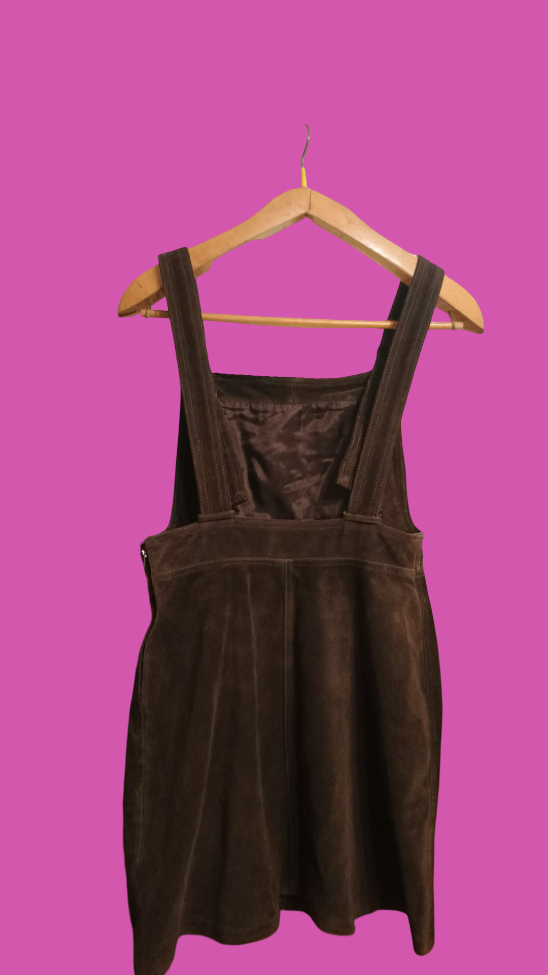 Vintage Brown 90's Leather Salopette Woman Size M