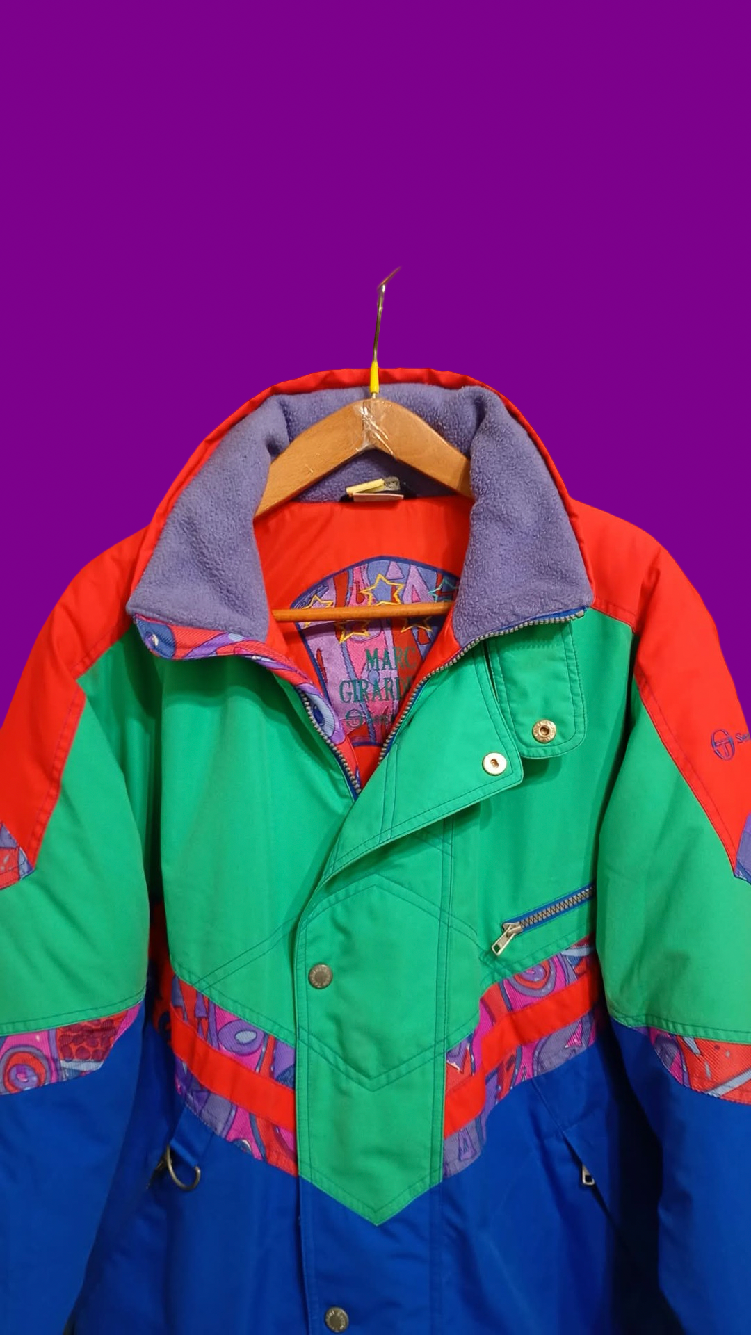 Vintage Multicolor Fantasy 90's Sergio Tacchini Snow Jacket Unisex Size M