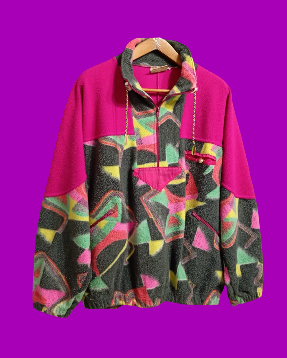 Vintage Multicolor Fantasy 90's Rare Fleece Unisex Size L