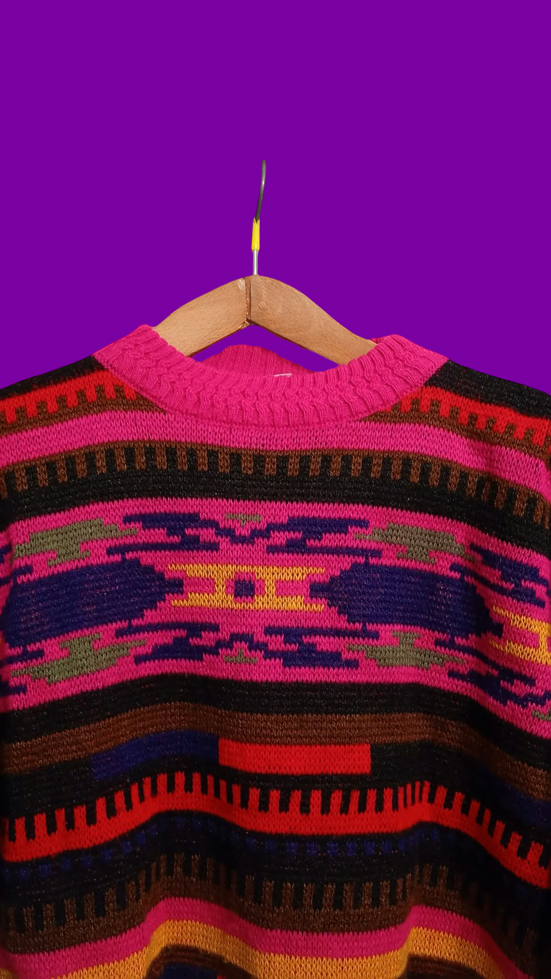 Vintage Multicolor Fantasy 90's Sweater Woman Size M