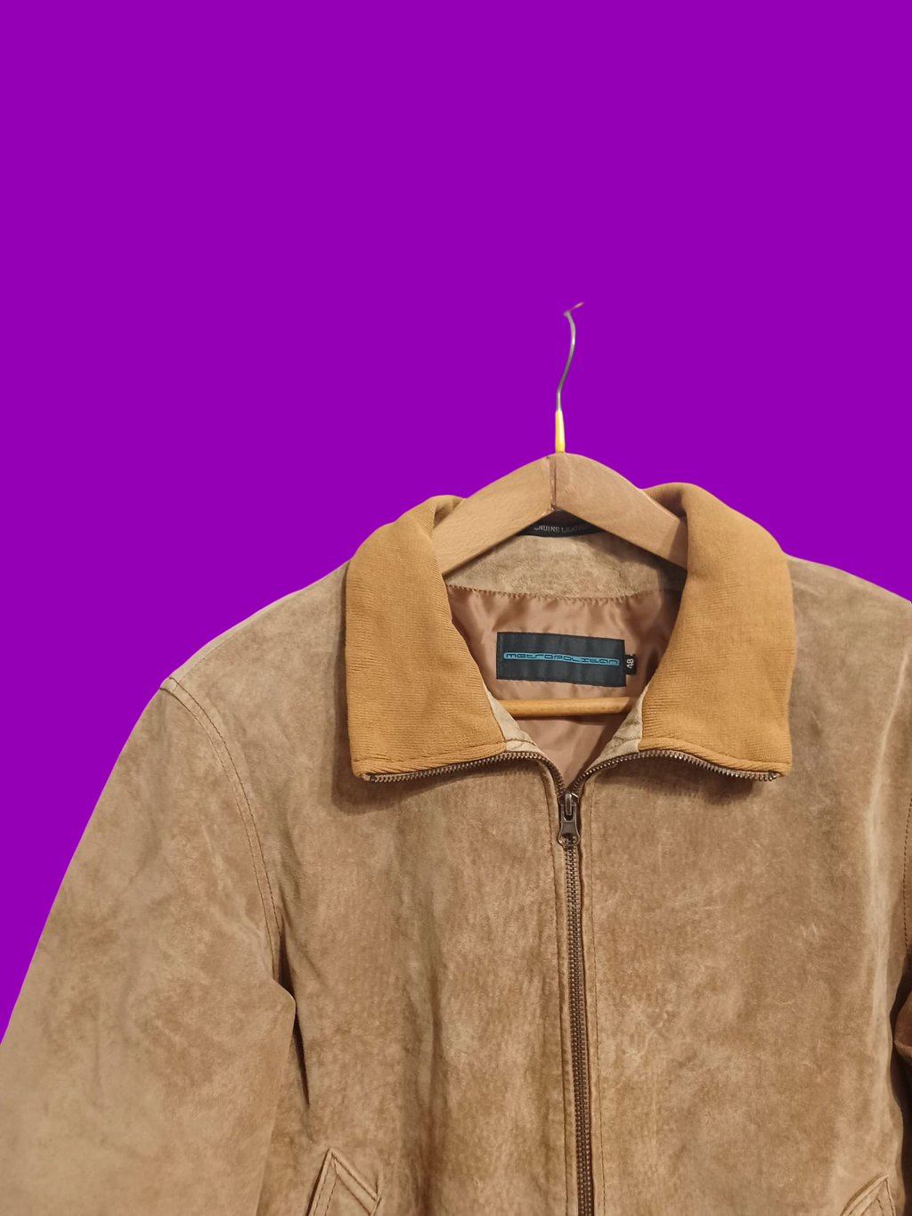 Vintage Brown 90's Spring Leather Jacket Unisex Size M