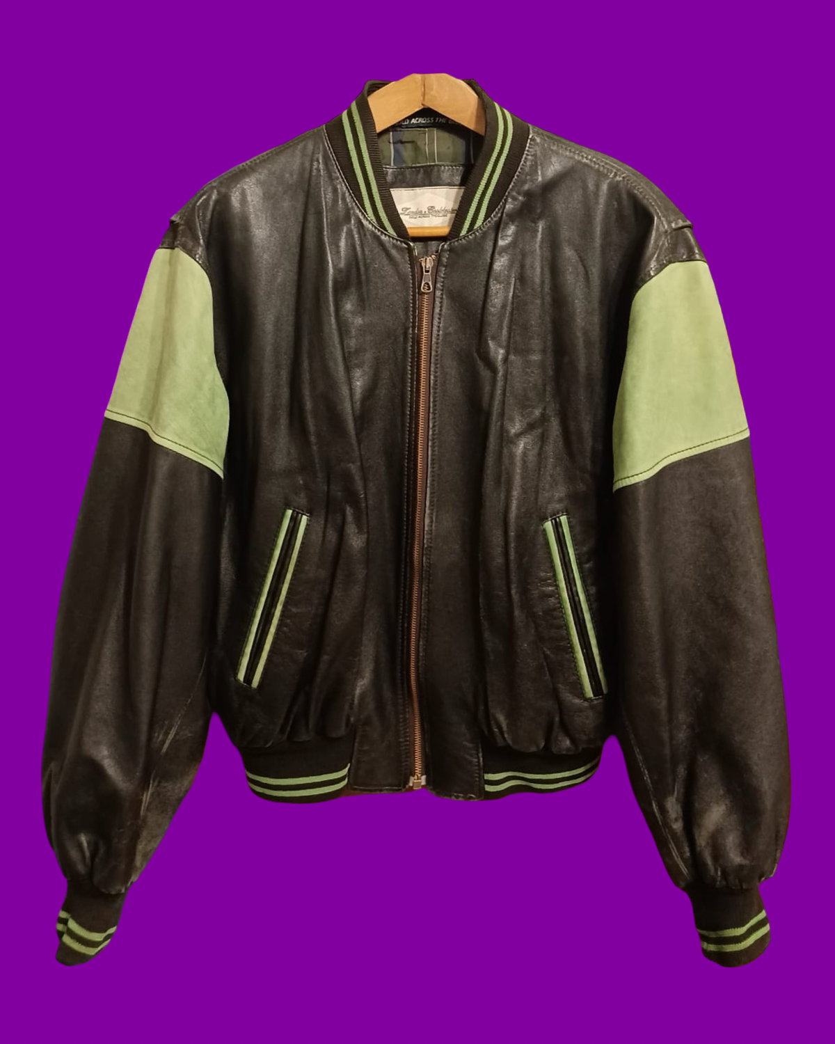 Vintage Brown 90's Spring Leather Jacket Unisex Size M