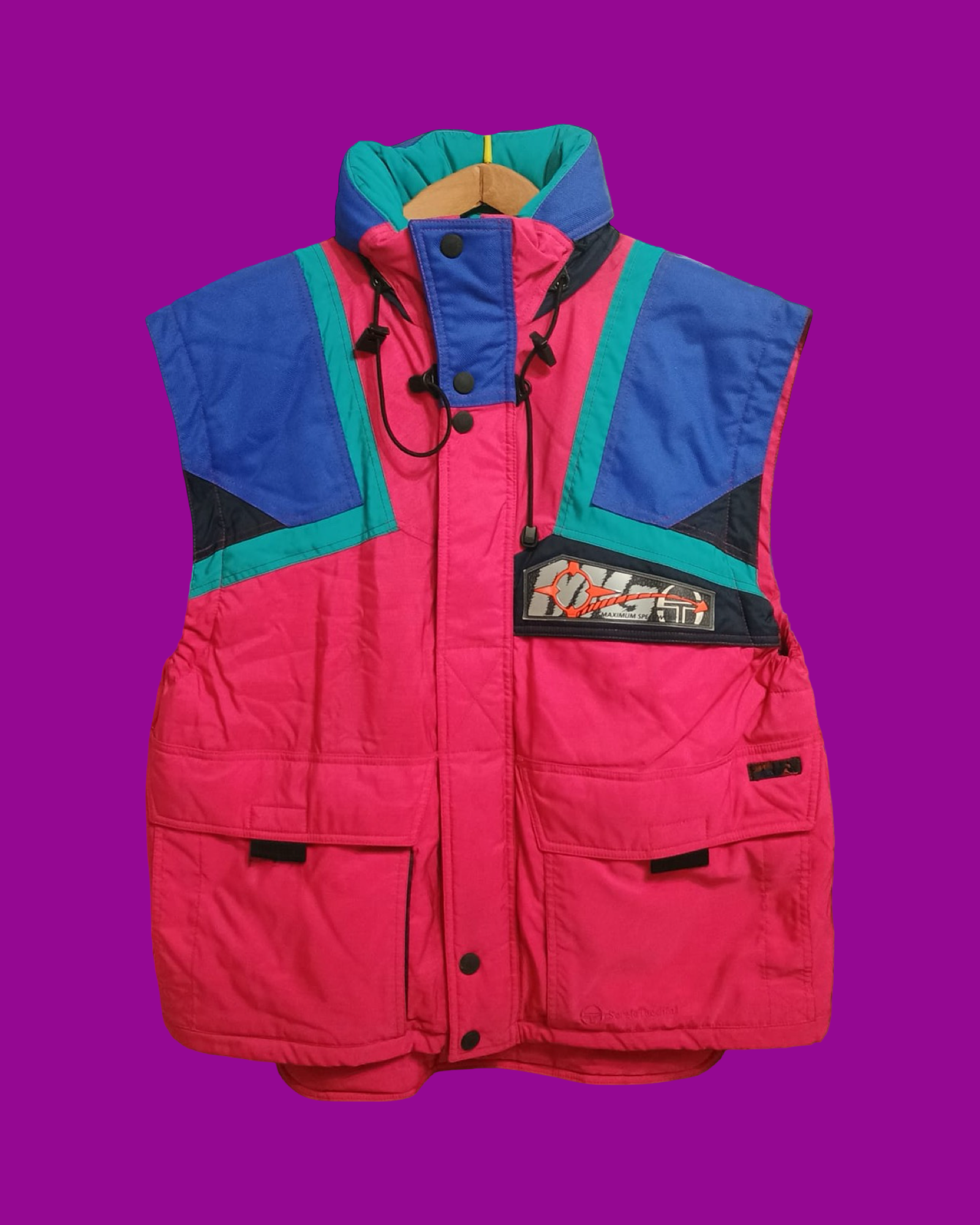 Vintage Multicolor Fantasy 90's Sergio Tacchini Gilet Unisex Size L
