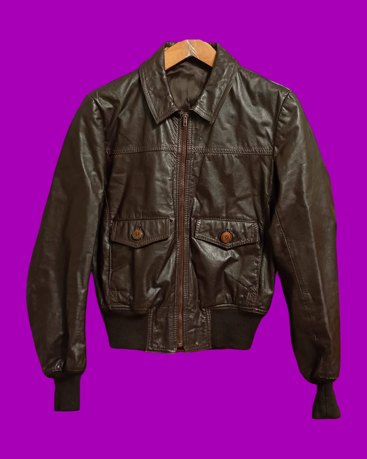 Vintage Black Fantasy 90's Spring Leather Jacket Woman Size M