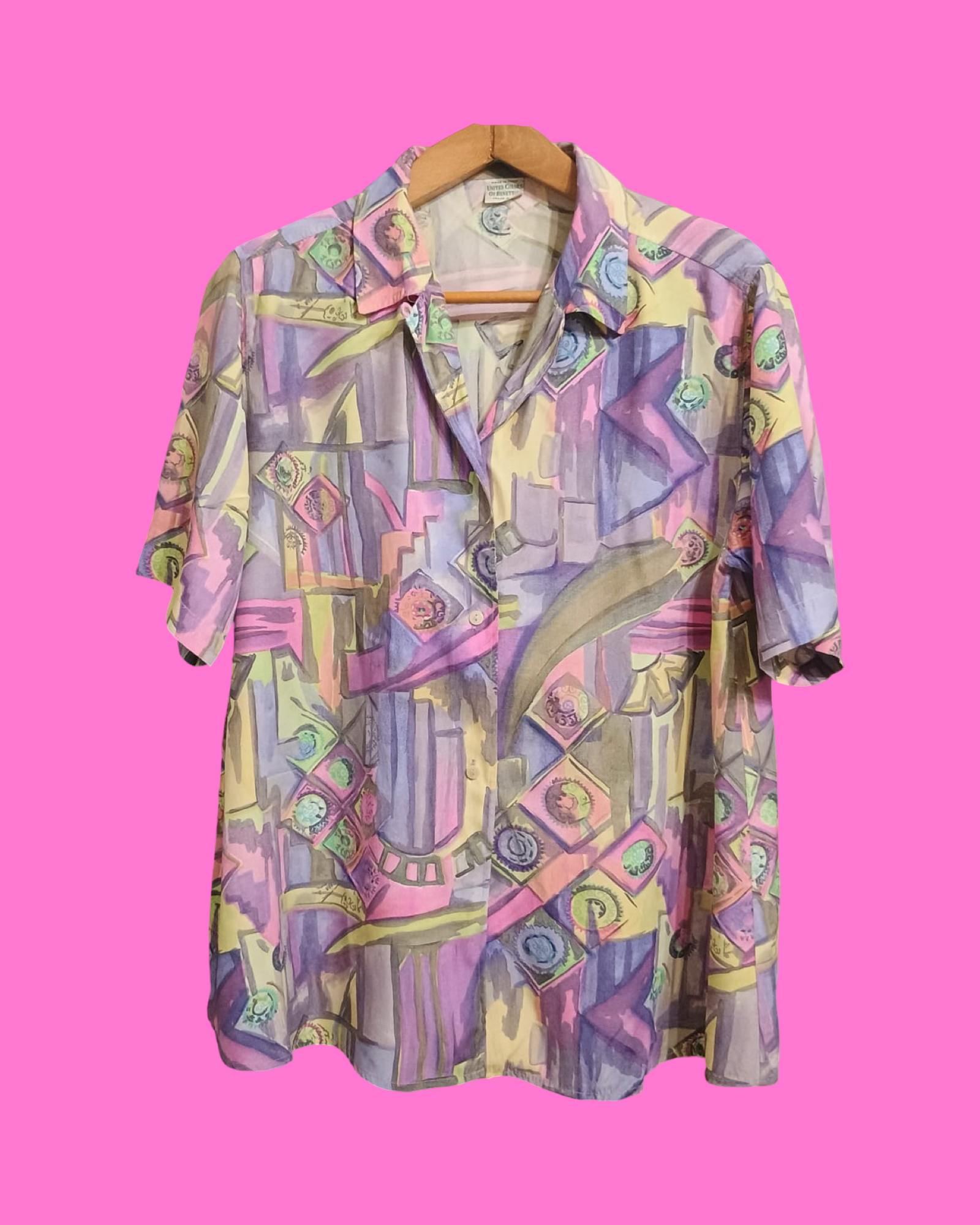Vintage Multicolor Fantasy 90's Shirt Woman Size L