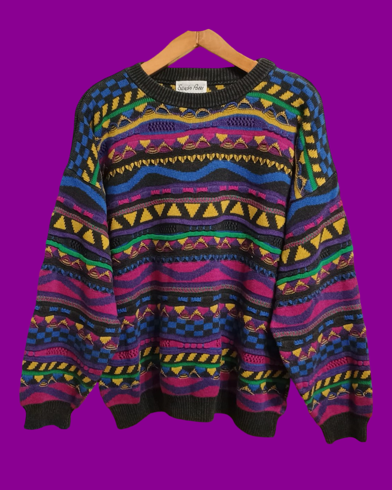 Vintage Multicolor Fantasy 90's Sweater Unisex Size L