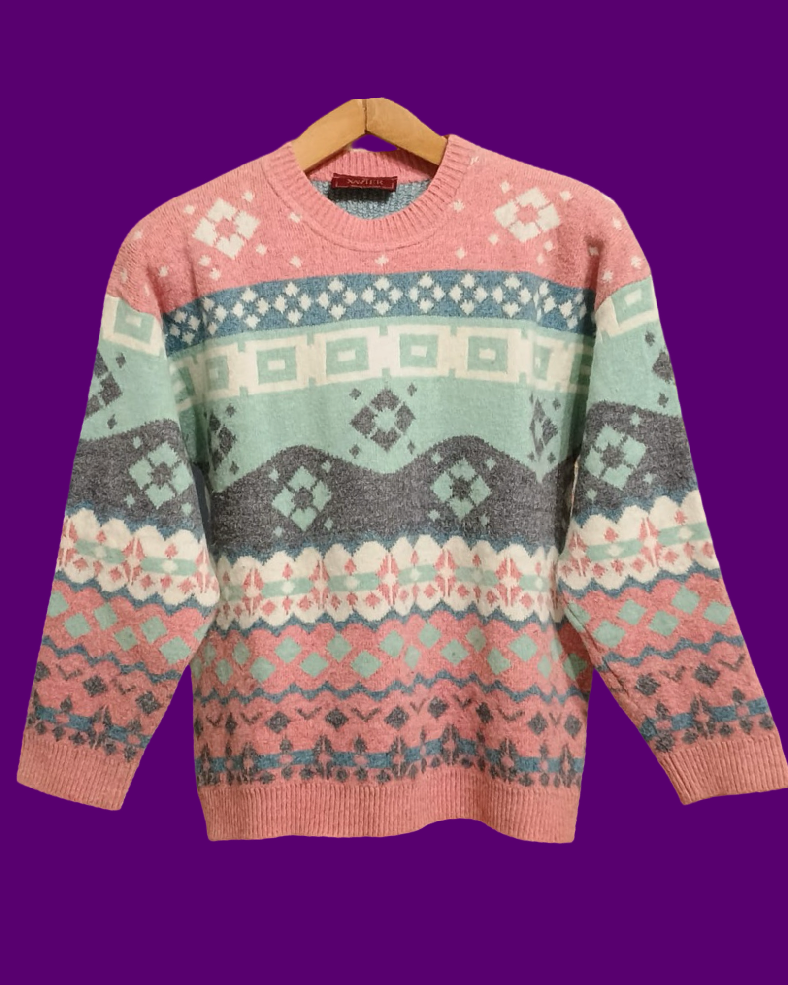 Vintage Multicolor Fantasy 90's Sweater Woman Size S