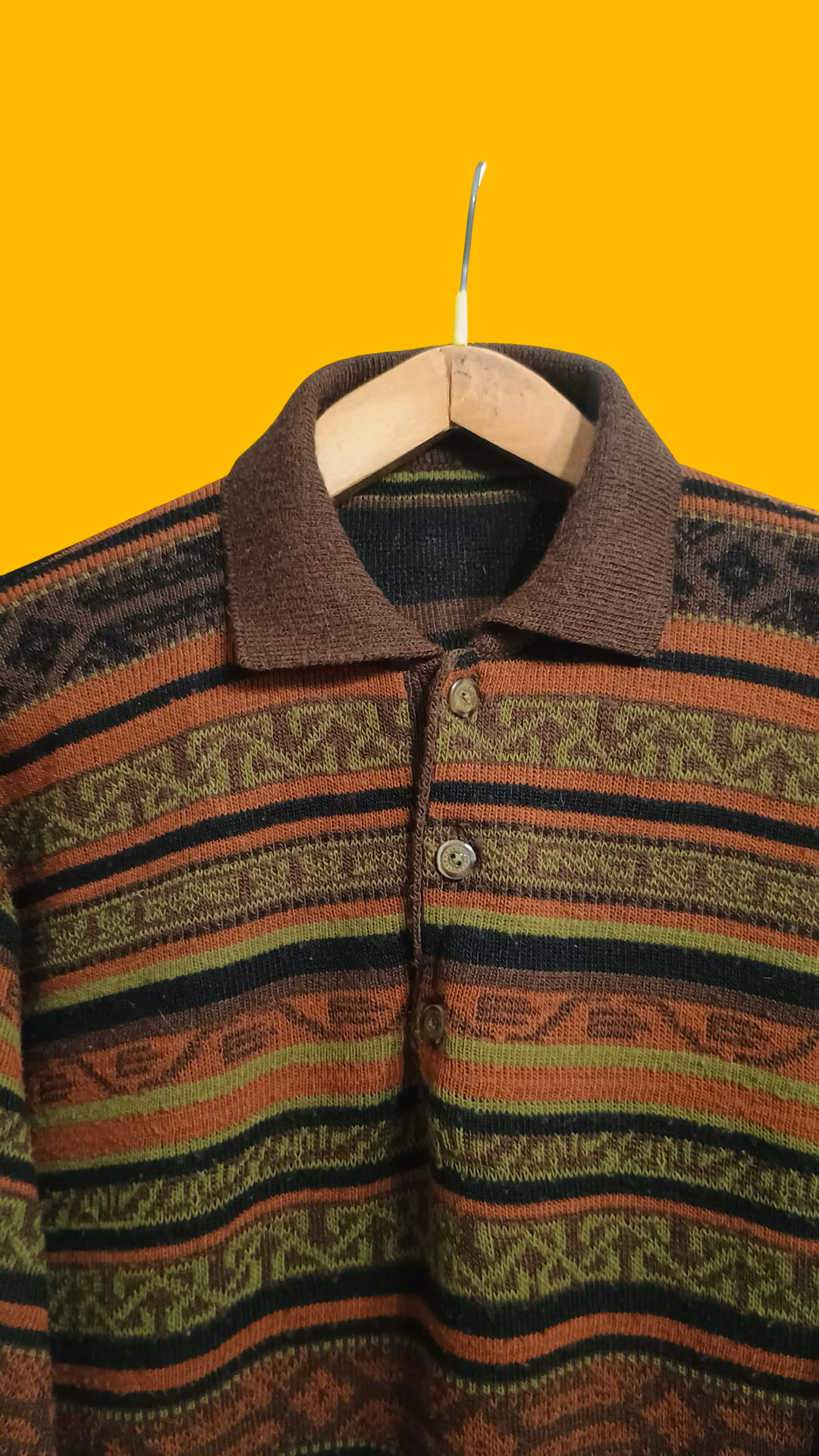 Vintage Multicolor Fantasy 90's Wool Sweater Unisex Size L