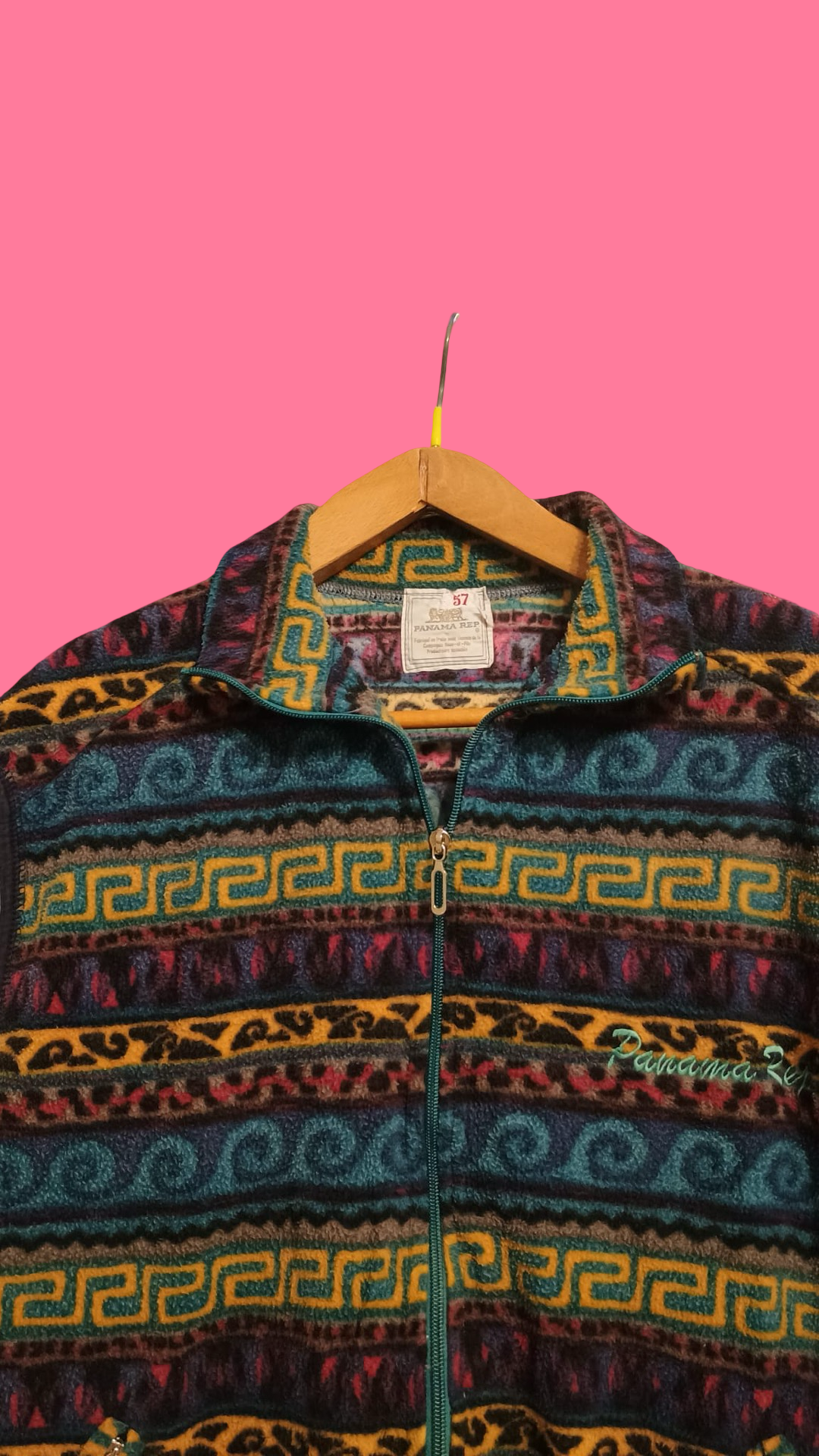Vintage Multicolor Fantasy 90's Fleece Gilet Unisex Size L