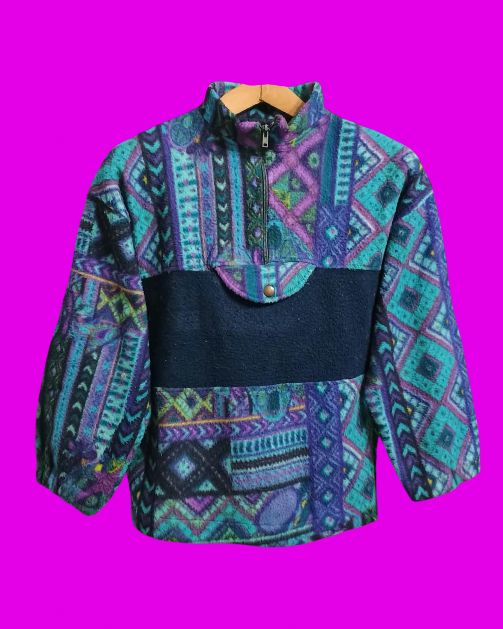 Vintage Multicolor Fantasy 90's Fleece Woman Size M