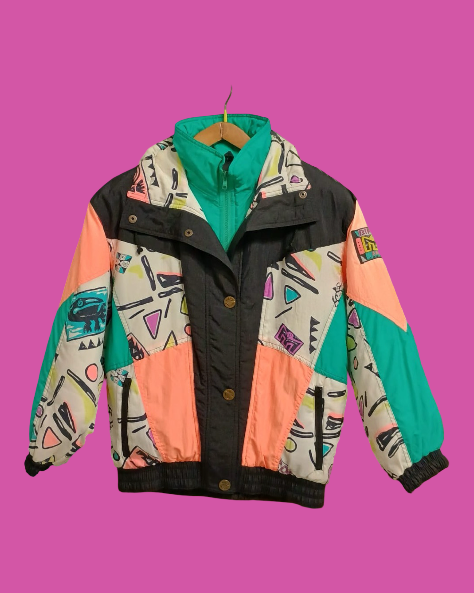 Vintage Multicolor Fantasy 90's Snow Jacket Woman Size S