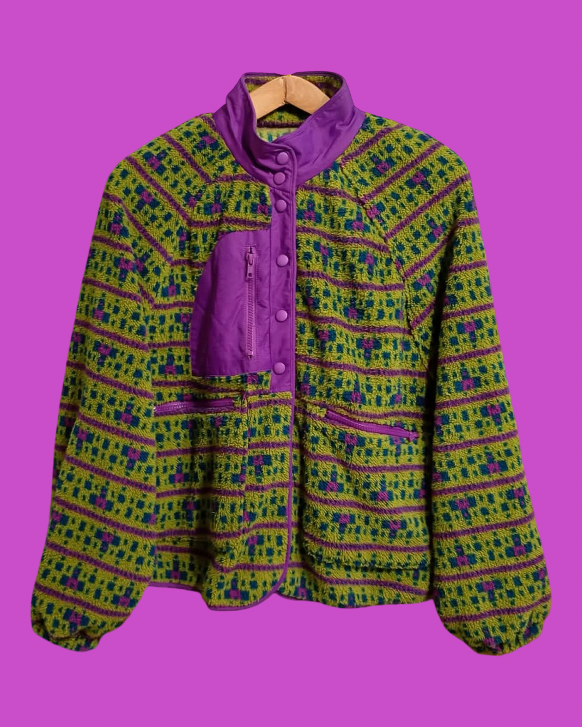 Vintage Multicolor Fantasy 90's Rare Fleece Unisex Size M