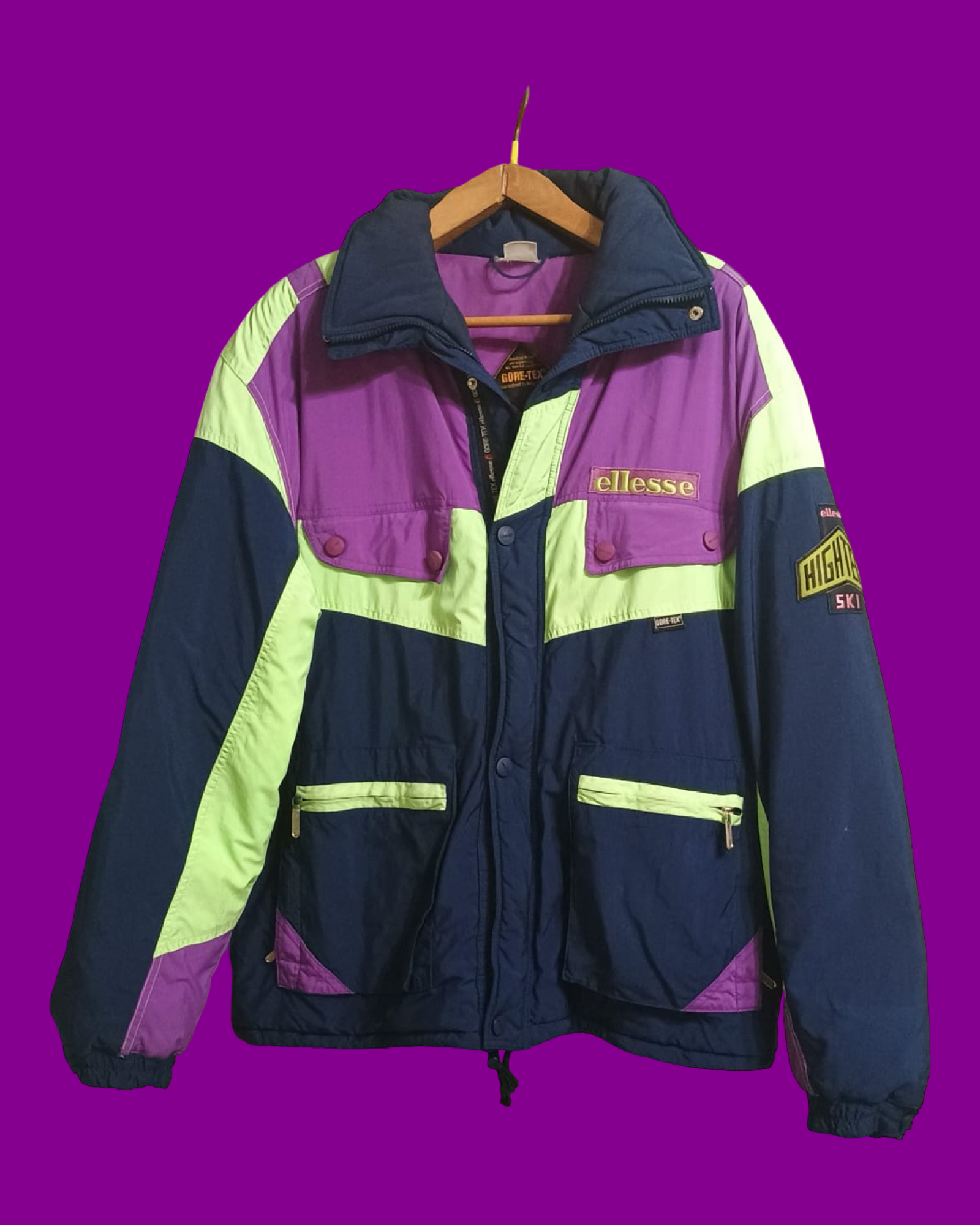 Vintage Multicolor Fantasy 90's Ellesse Snow Jacket Unisex Size XL