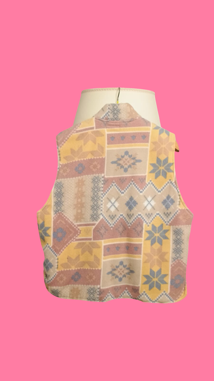 Vintage Multicolor Fantasy 90's Pile Gilet Unisex Size M