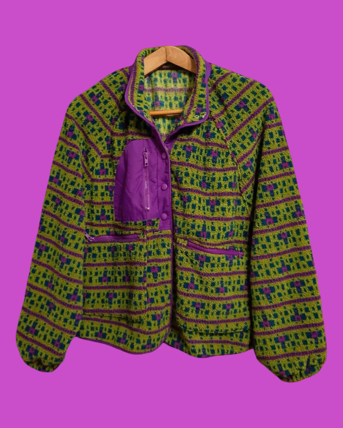 Vintage Multicolor Fantasy 90's Rare Fleece Unisex Size M