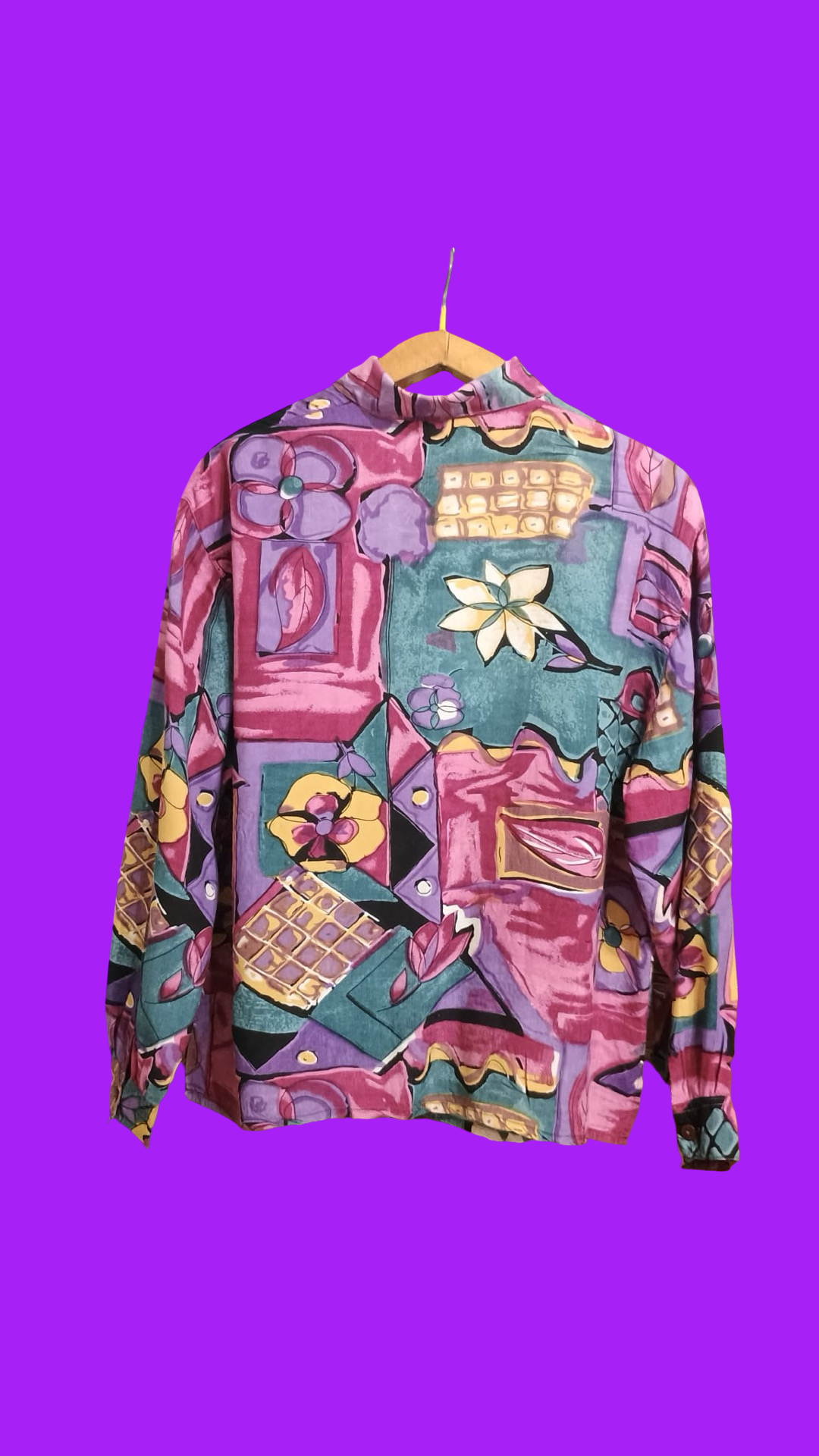 Vintage Multicolor Fantasy 90's Shirt Woman Size M